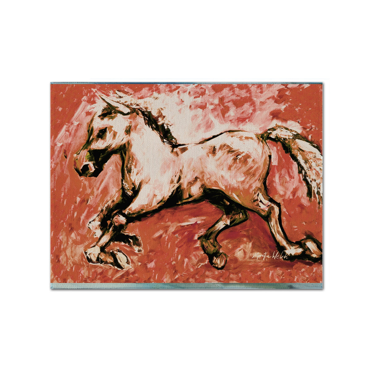 'Caroline'S Treasures Mw1170Plmt Shadow The Horse In Red Fabric Placemat, Multicolor''