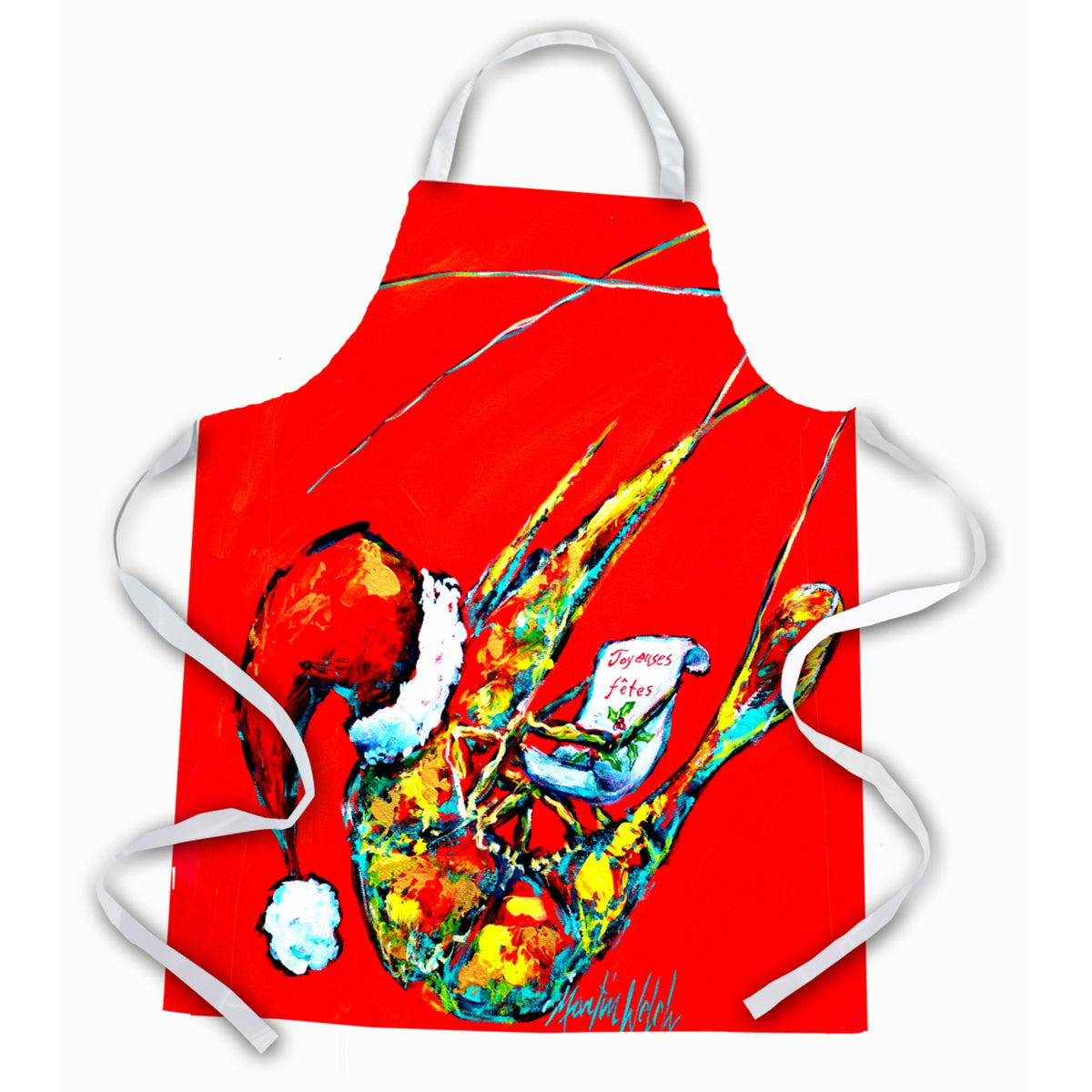 'Caroline'S Treasures Mw1197Apron Happy Holidays Shrimp Apron, Large, Multicolor''
