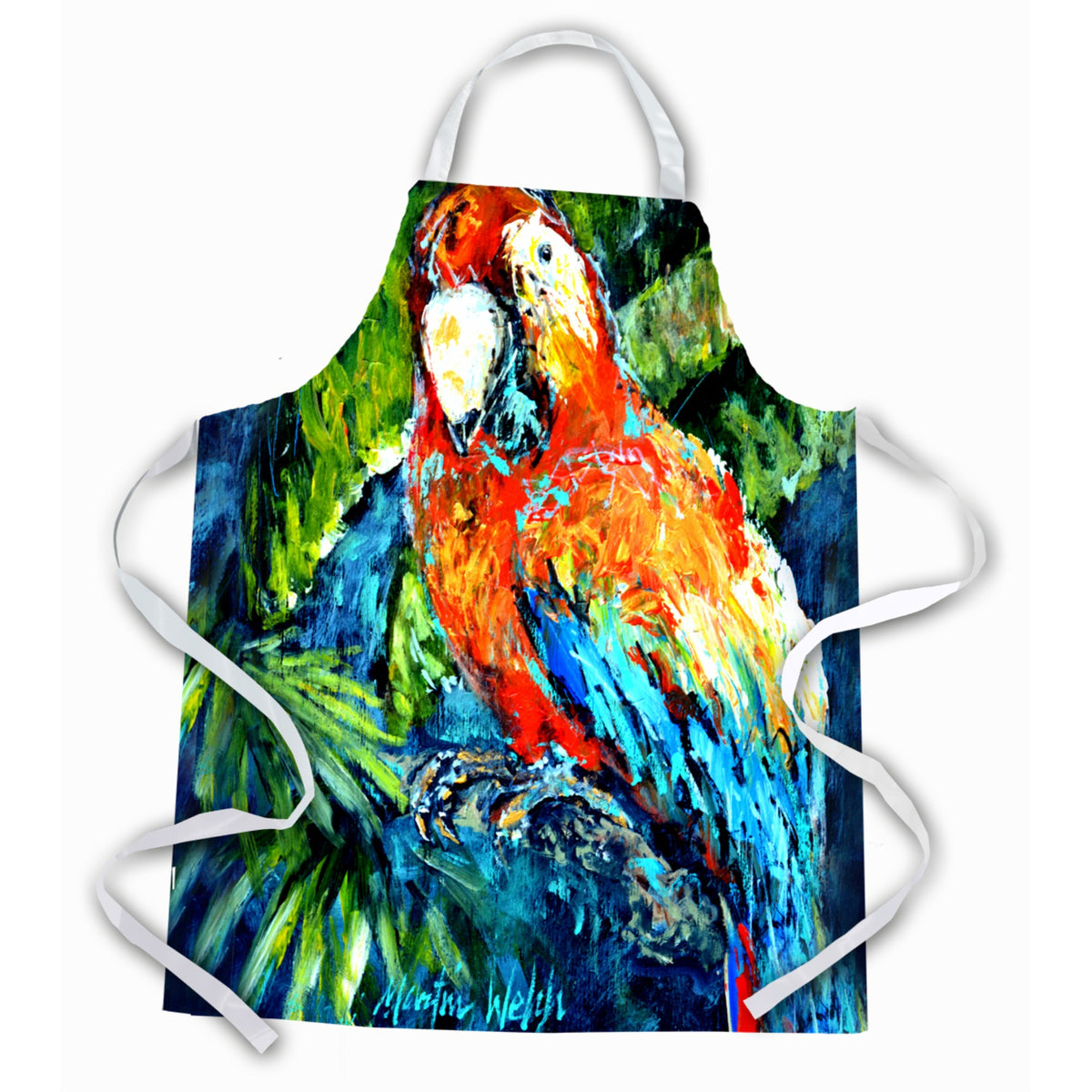 'Caroline'S Treasures Mw1204Apron Yo Yo Mama Parrot Apron, Large, Multicolor''