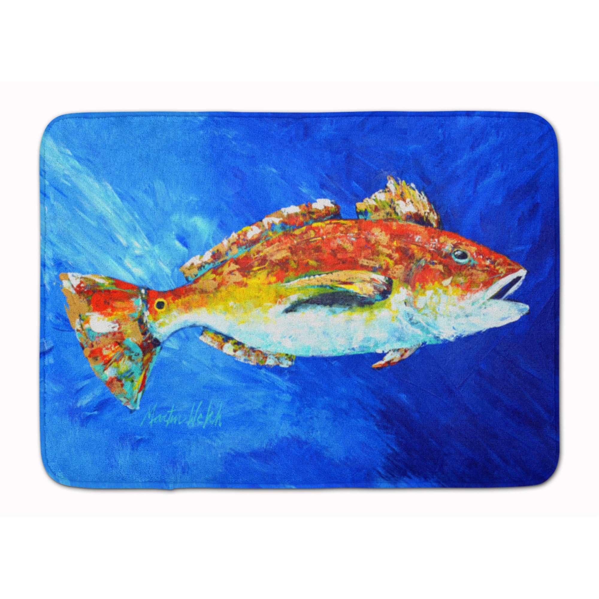 'Caroline'S Treasures Red Fish White Spin Floor Mat, 19'''' X 27'''', Multicolor''