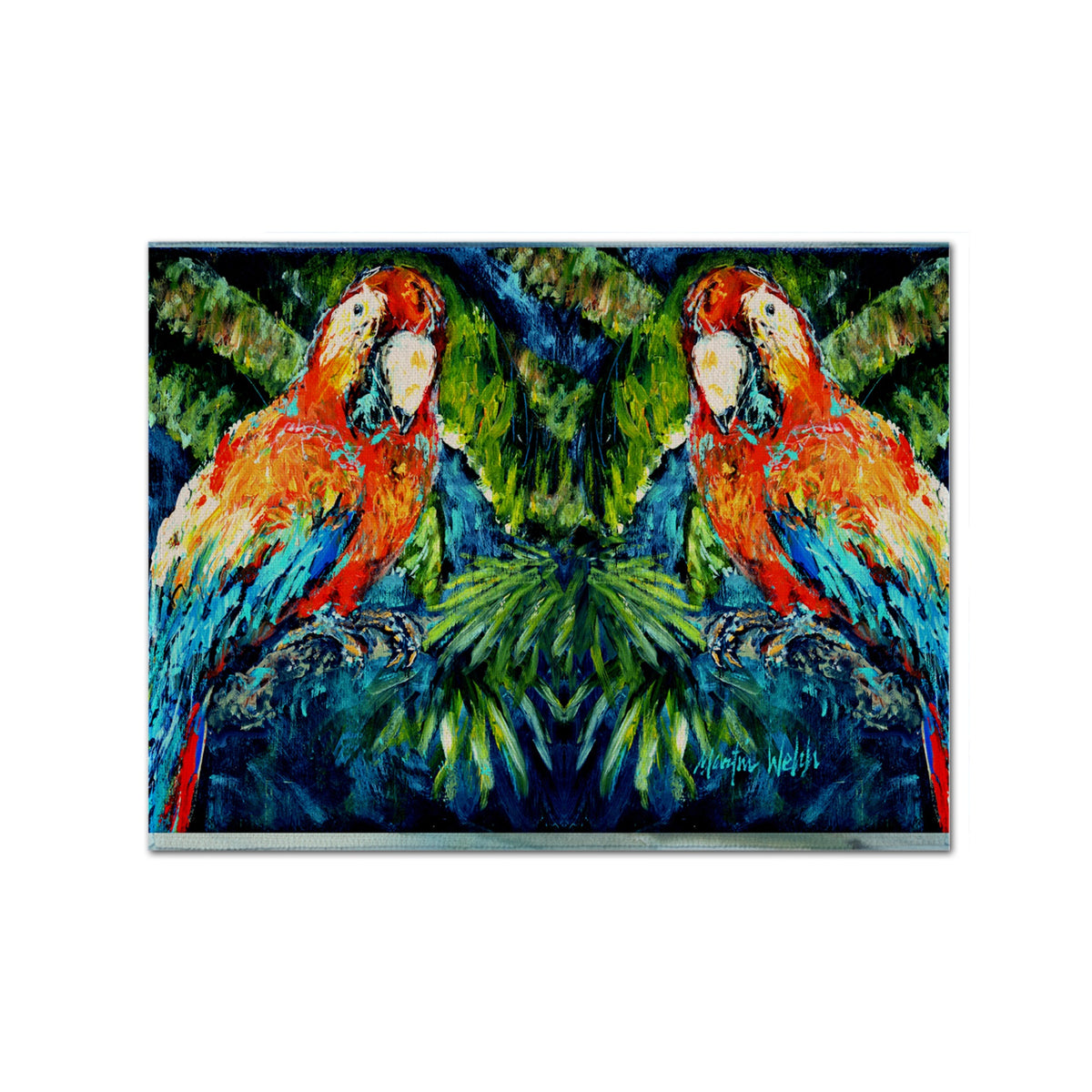 'Caroline'S Treasures Mw1216Plmt Parrots Yo Yo Mama Fabric Placemat, Multicolor''