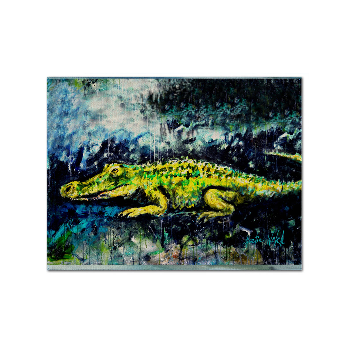 'Caroline'S Treasures Mw1233Plmt Sneaky Alligator Fabric Placemat, Multicolor''