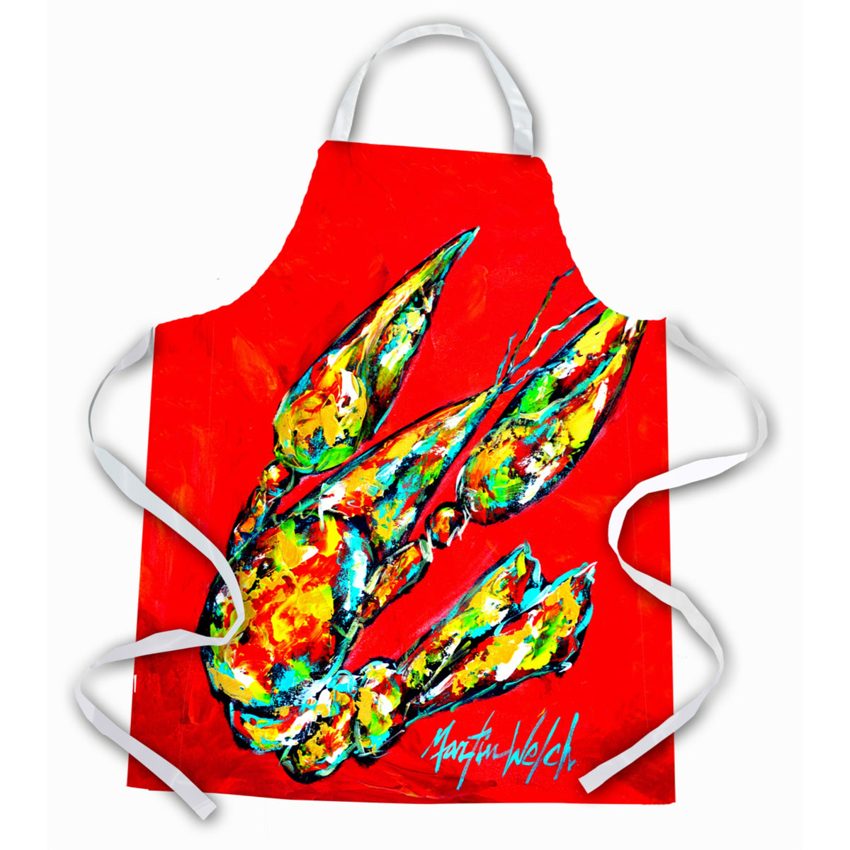 'Caroline'S Treasures Mw1248Apron Hot Head #2 Crawfish Apron, Large, Multicolor''