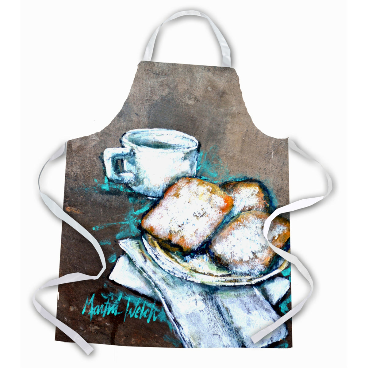 'Caroline'S Treasures Mw1251Apron Piping Hot Beignets Apron, Large, Multicolor''