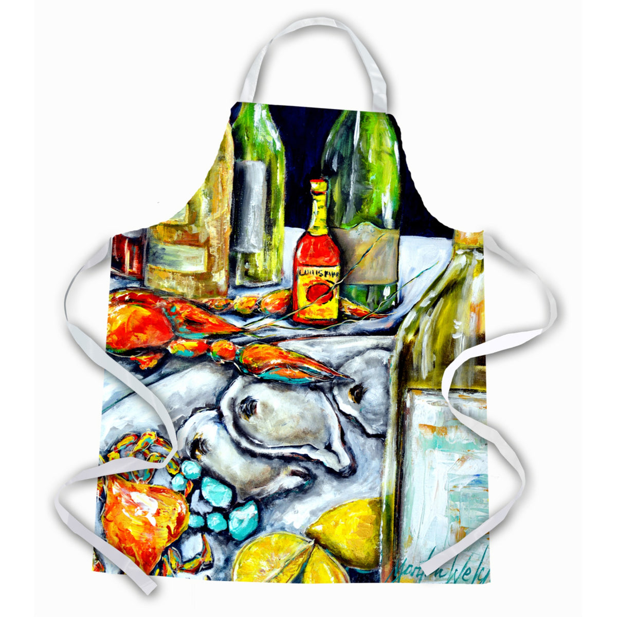 'Caroline'S Treasures Mw1257Apron Sit A Spell Seafood Crab Boil Apron, Large, Multicolor''