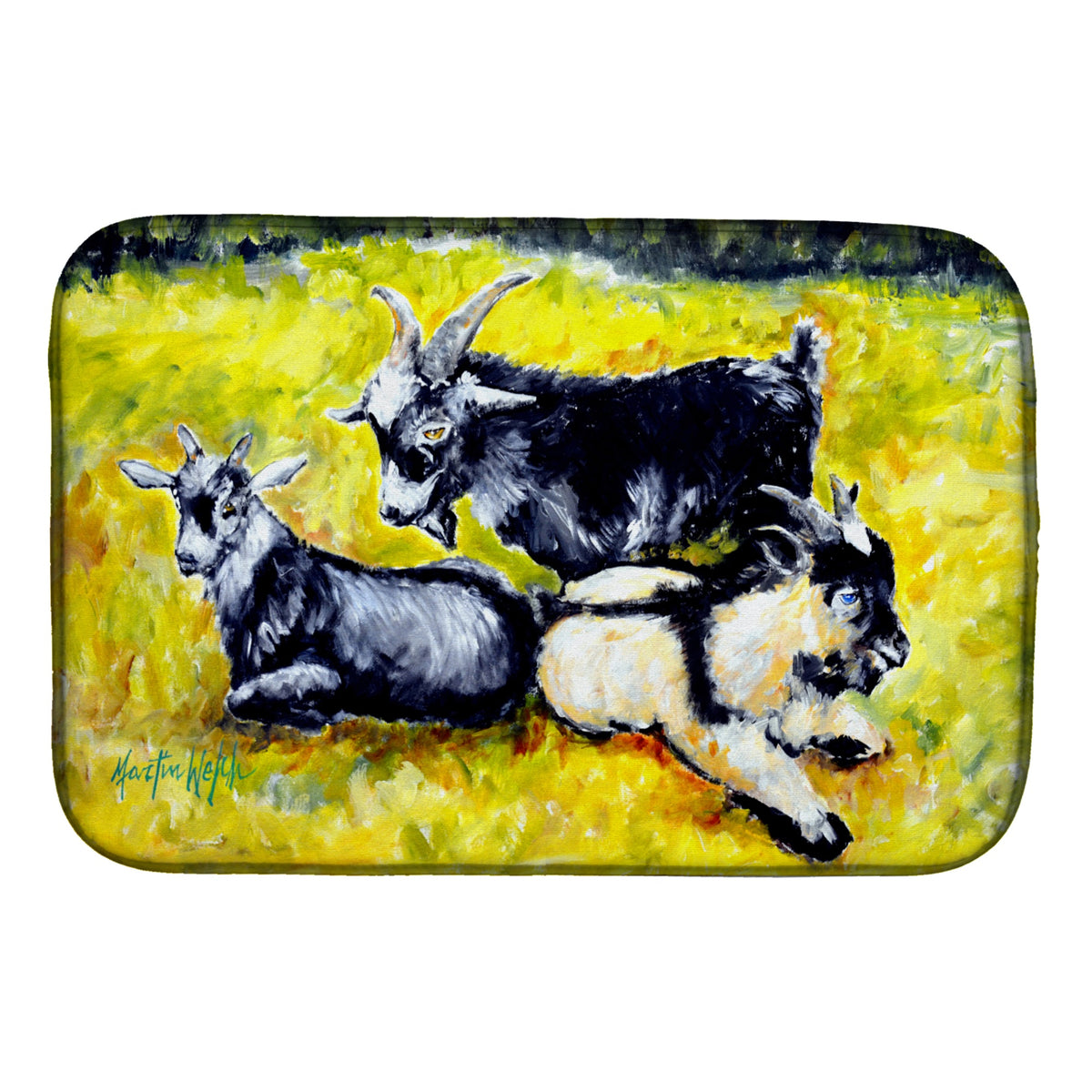 'Caroline'S Treasures Mw1266Ddm Three Goats Dish-Drying-Mats, 14 X 21, Multicolor''