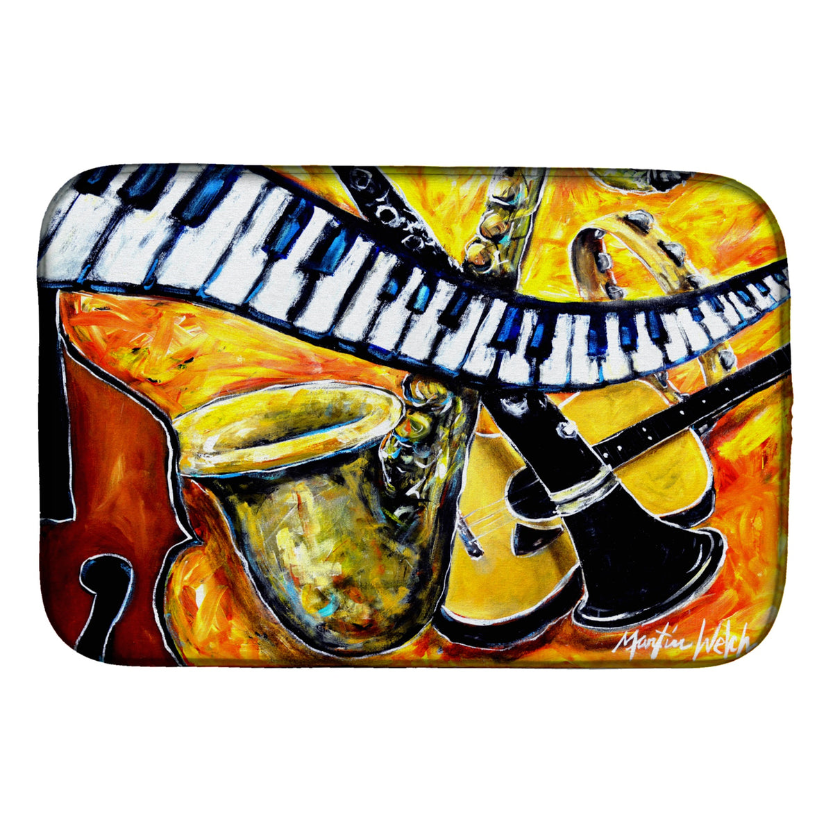 'Caroline'S Treasures Mw1267Ddm All That Jazz Dish-Drying-Mats, 14 X 21, Multicolor''