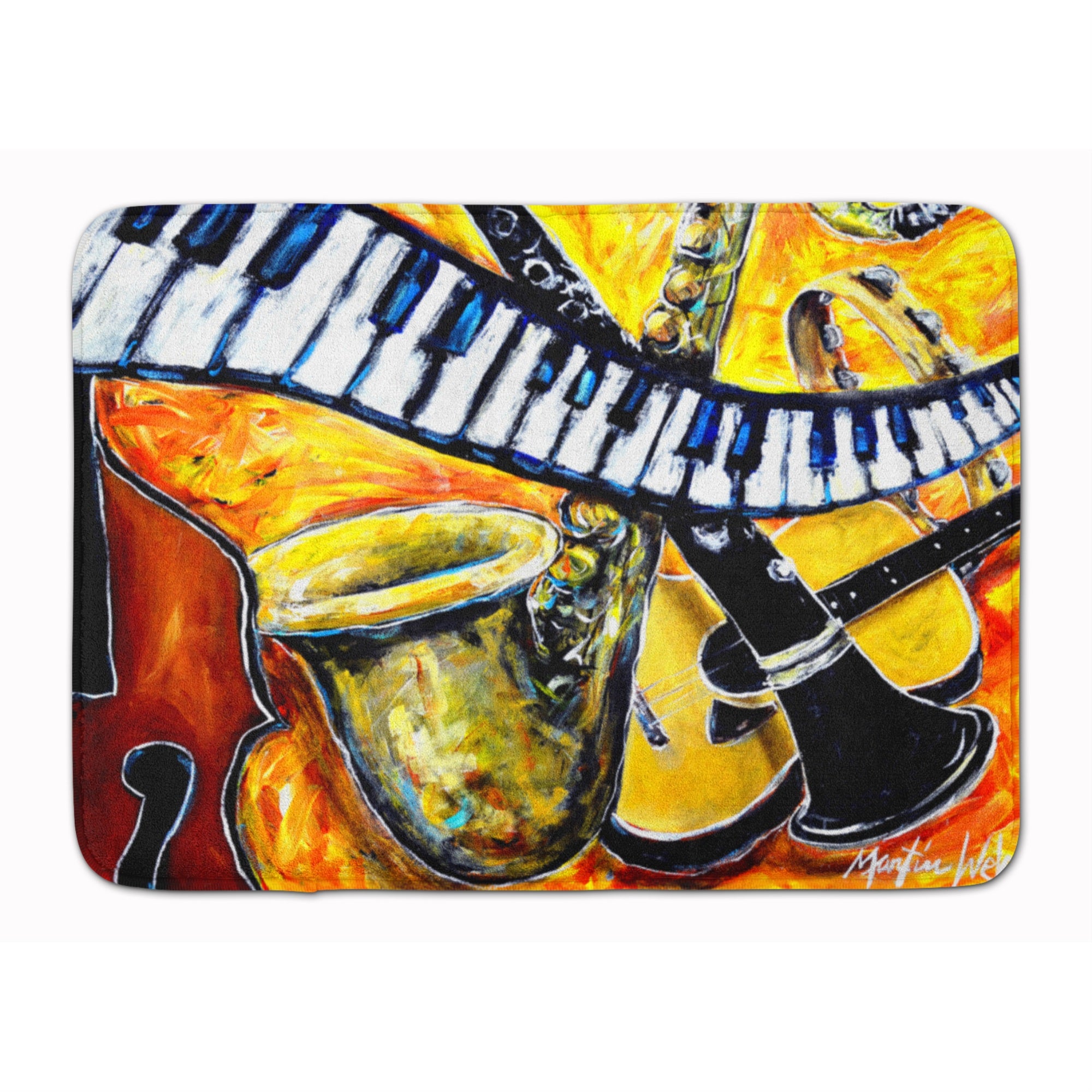 'Caroline'S Treasures All That Jazz Machine Washable Memory Foam Mat Doormats, Multicolor''