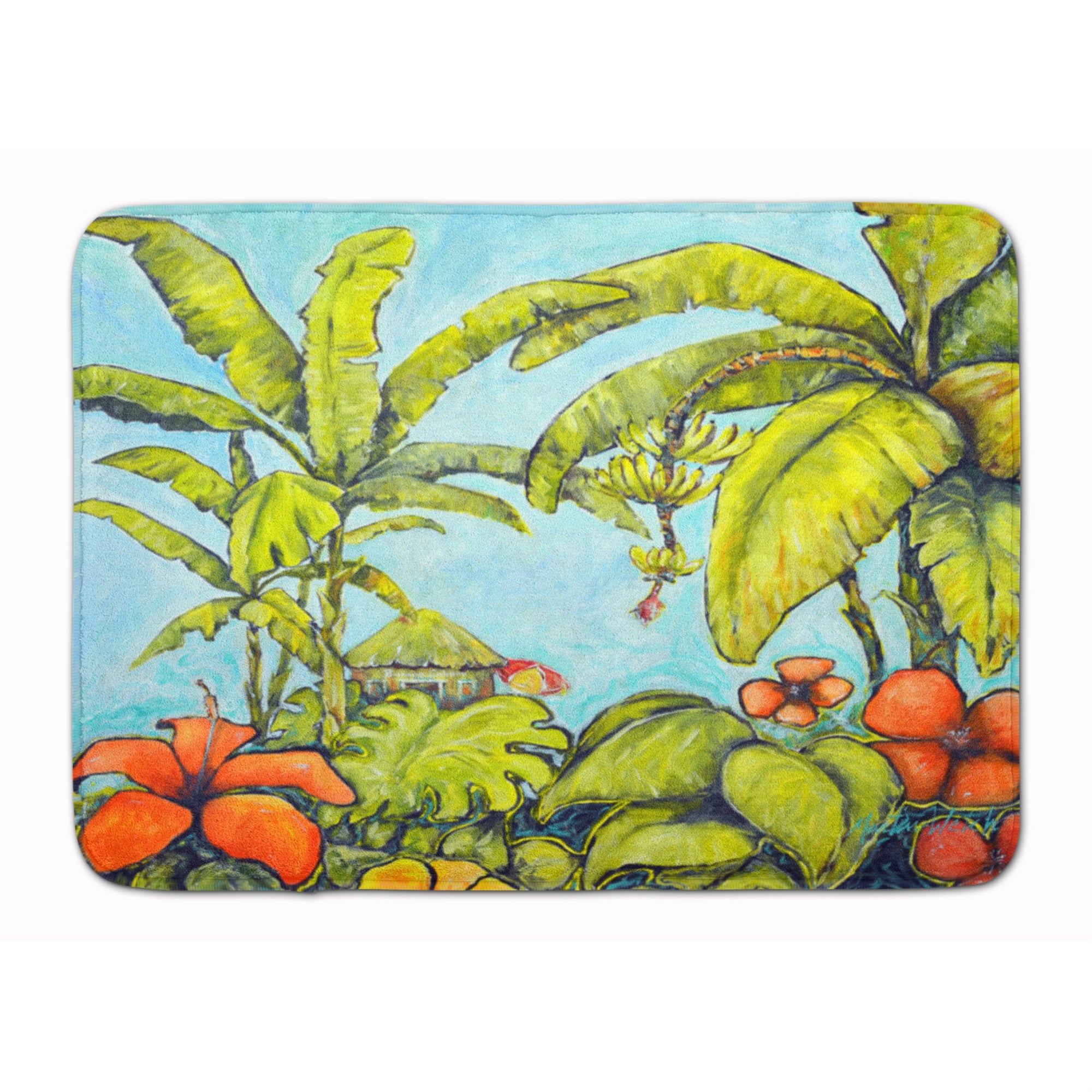 'Caroline'S Treasures Banana Cabana Machine Washable Memory Foam Mat Doormats, Multicolor''