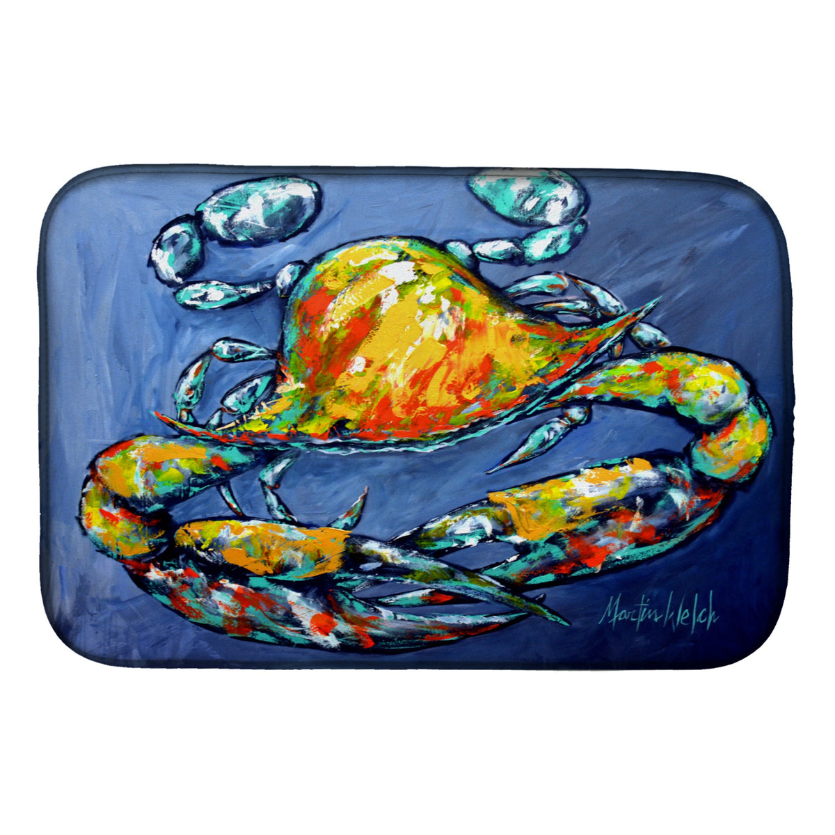 'Caroline'S Treasures Mw1269Ddm Blue Gray Kinda Day Crab Dish-Drying-Mats, 14 X 21, Multicolor''