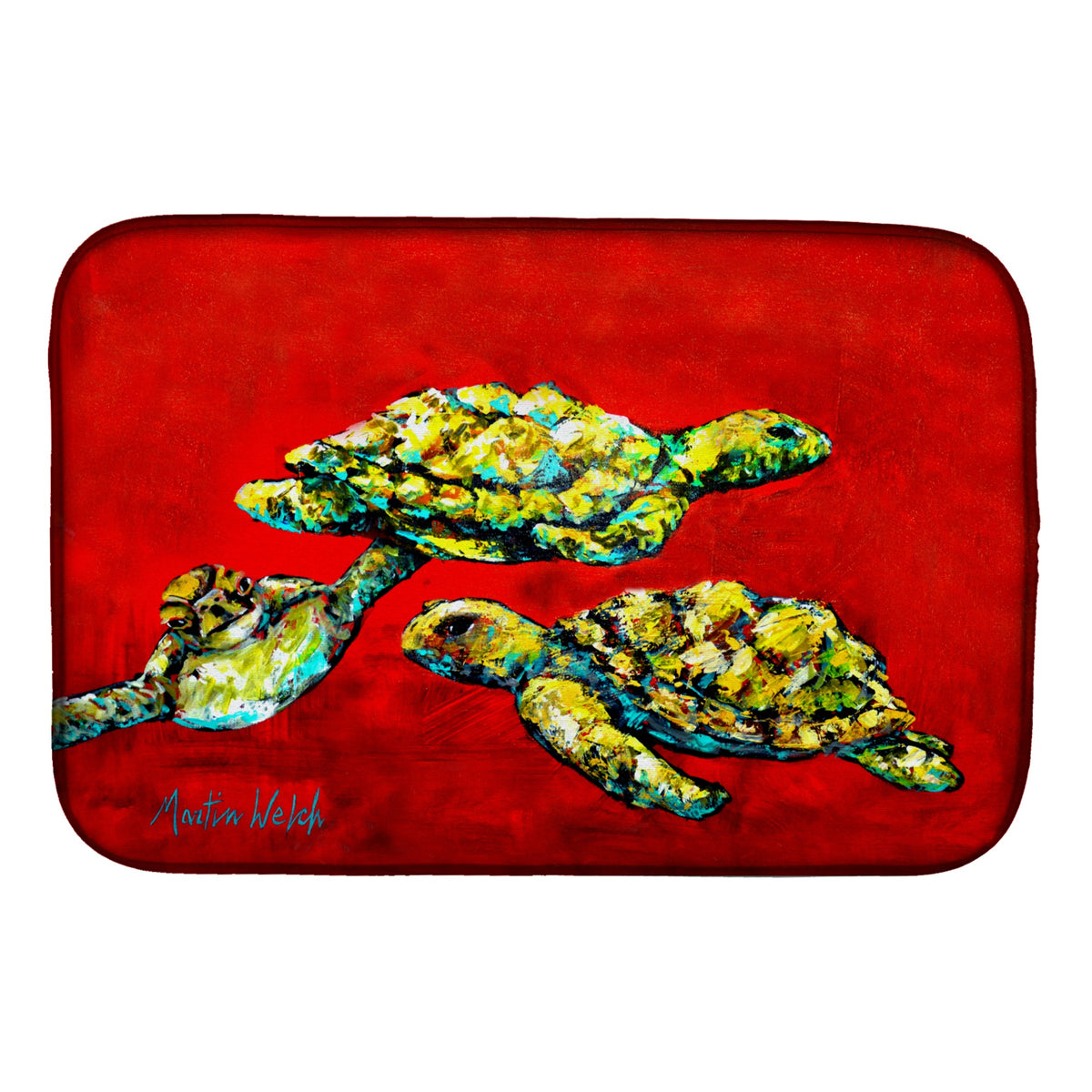 'Caroline'S Treasures Mw1274Ddm Drifting Home Turtles Dish-Drying-Mats, 14 X 21, Multicolor''