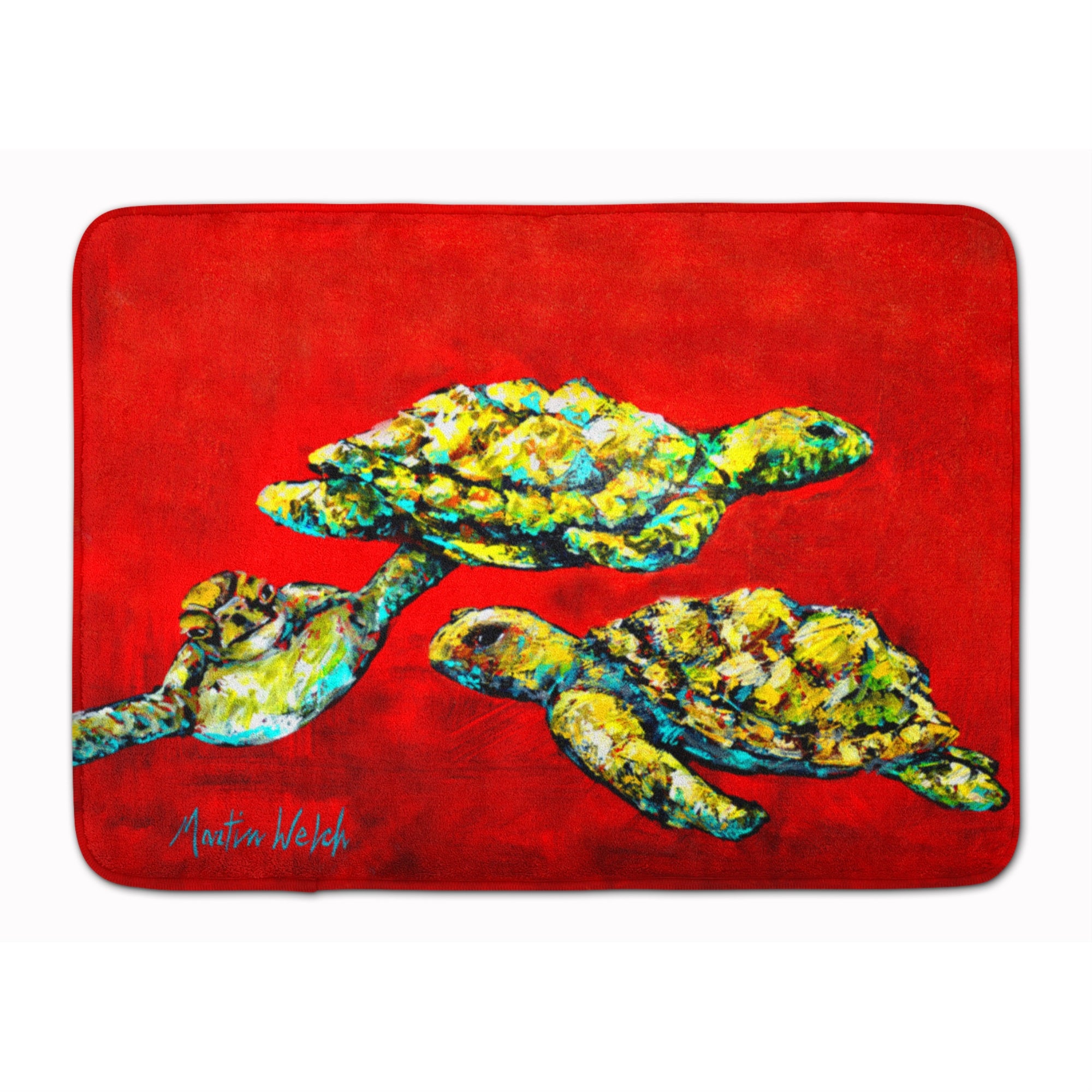 'Caroline'S Treasures Drifting Home Turtles Machine Washable Memory Foam Mat Doormats, Multicolor''
