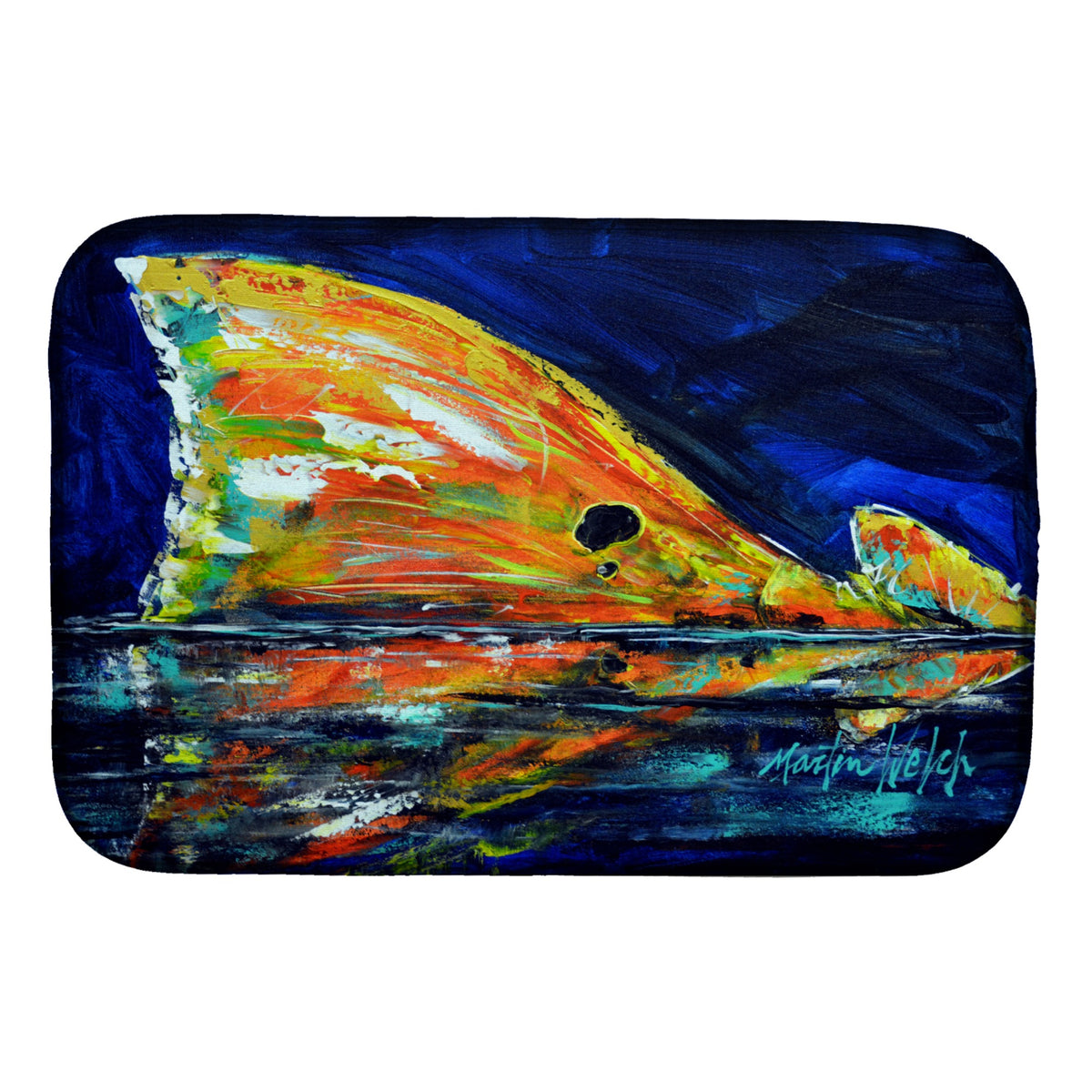 'Caroline'S Treasures Mw1276Ddm Flipper Red Fish Dish-Drying-Mats, 14 X 21, Multicolor''