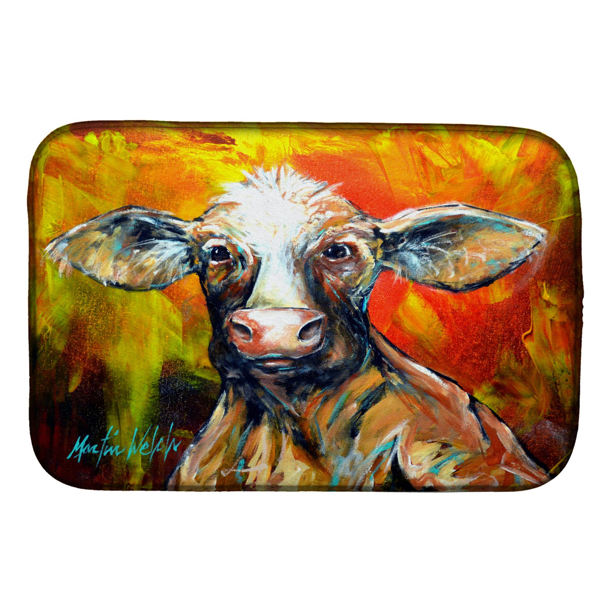 'Caroline'S Treasures Mw1277Ddm Happy Cow Dish-Drying-Mats, 14 X 21, Multicolor''
