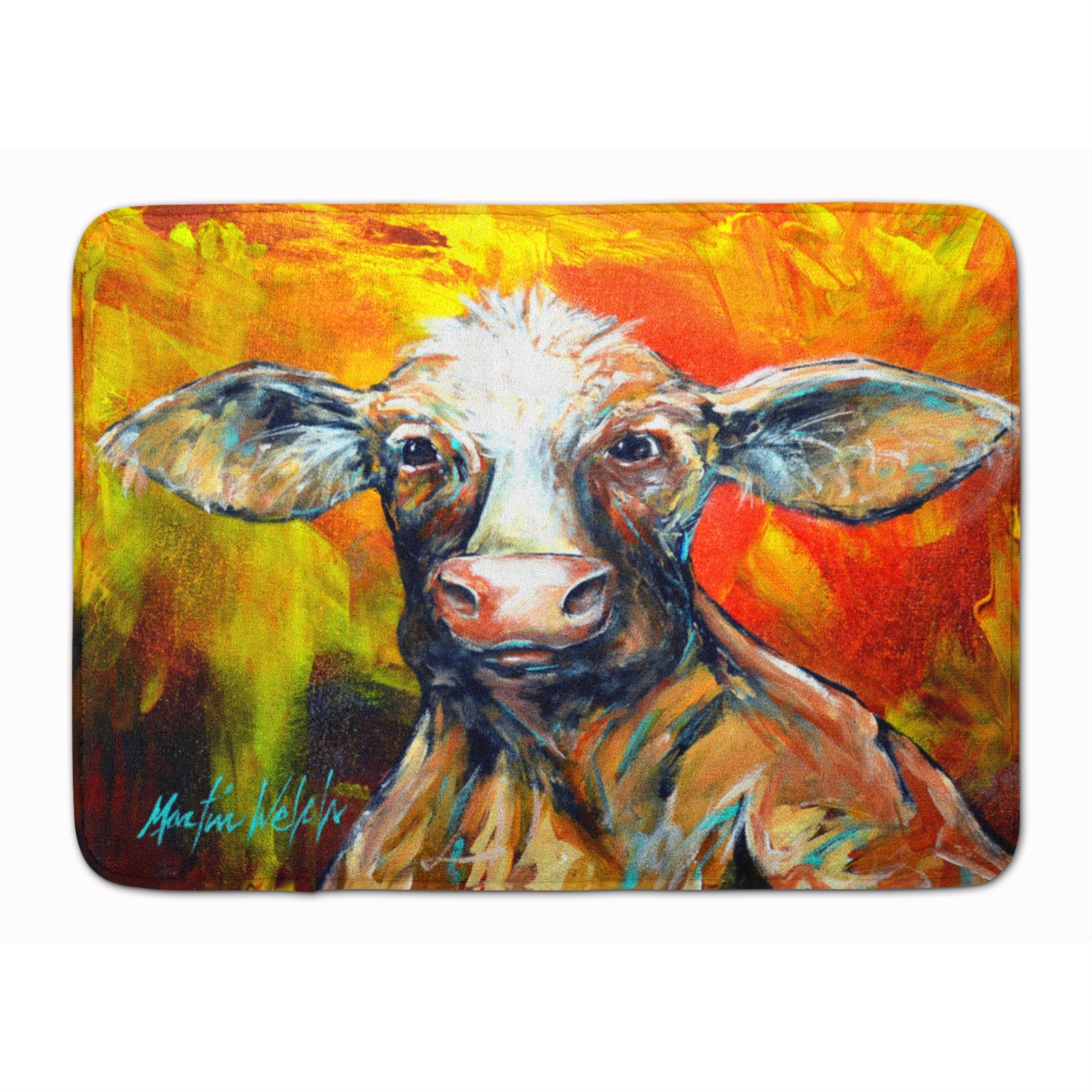 'Caroline'S Treasures Happy Cow Machine Washable Memory Foam Mat Doormats, Multicolor''