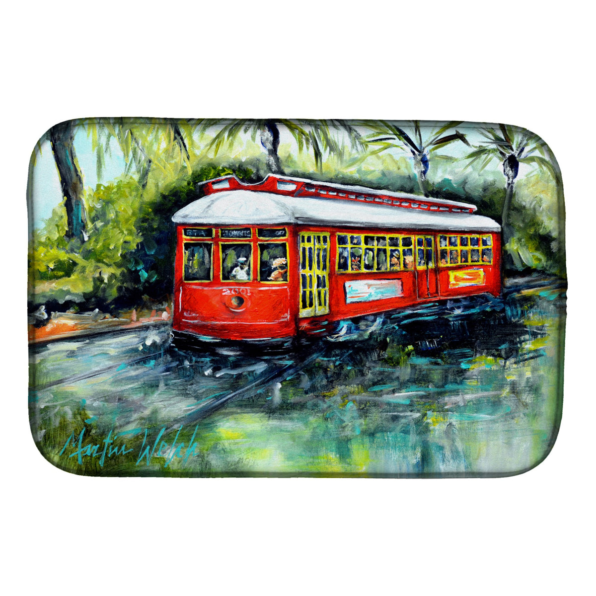 'Caroline'S Treasures Mw1278Ddm Little Red Street Car Dish-Drying-Mats, 14 X 21, Multicolor''