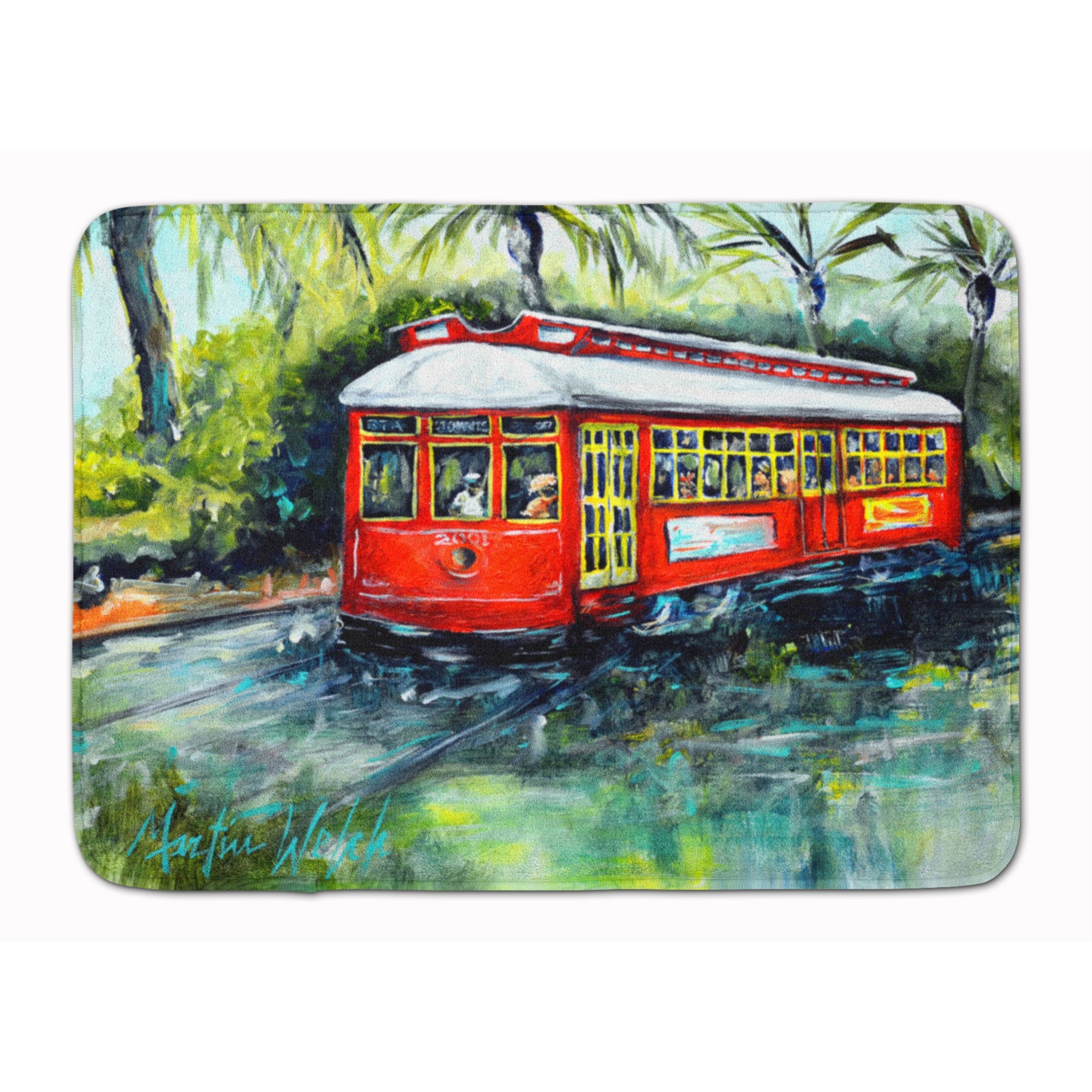 'Caroline'S Treasures Little Red Street Car Machine Washable Memory Foam Mat Doormats, Multicolor''