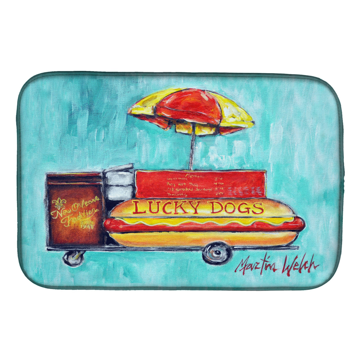'Caroline'S Treasures Mw1279Ddm Lucky Dog Dish-Drying-Mats, 14 X 21, Multicolor''