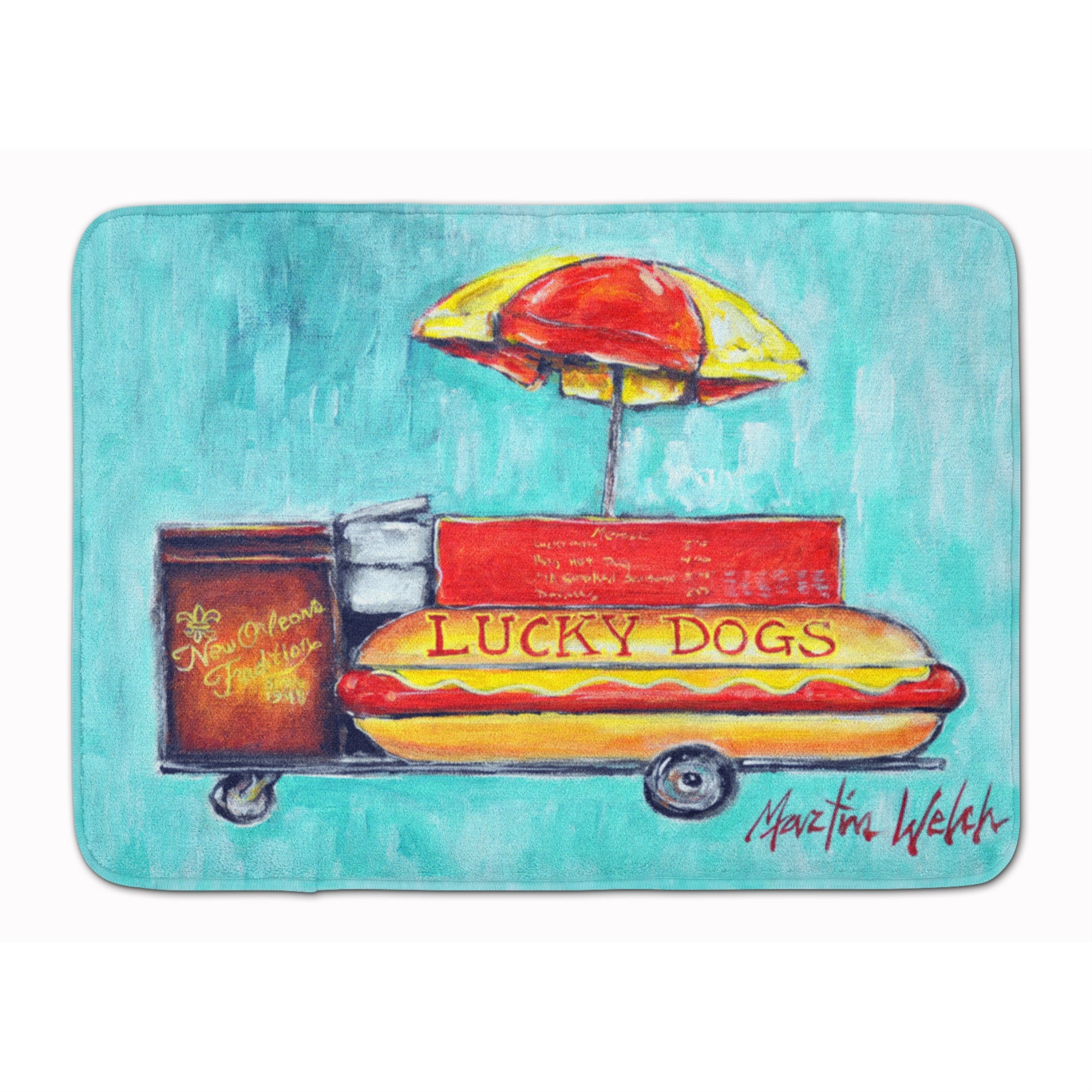 'Caroline'S Treasures Lucky Dog For Me Machine Washable Memory Foam Mat Doormats, Multicolor''