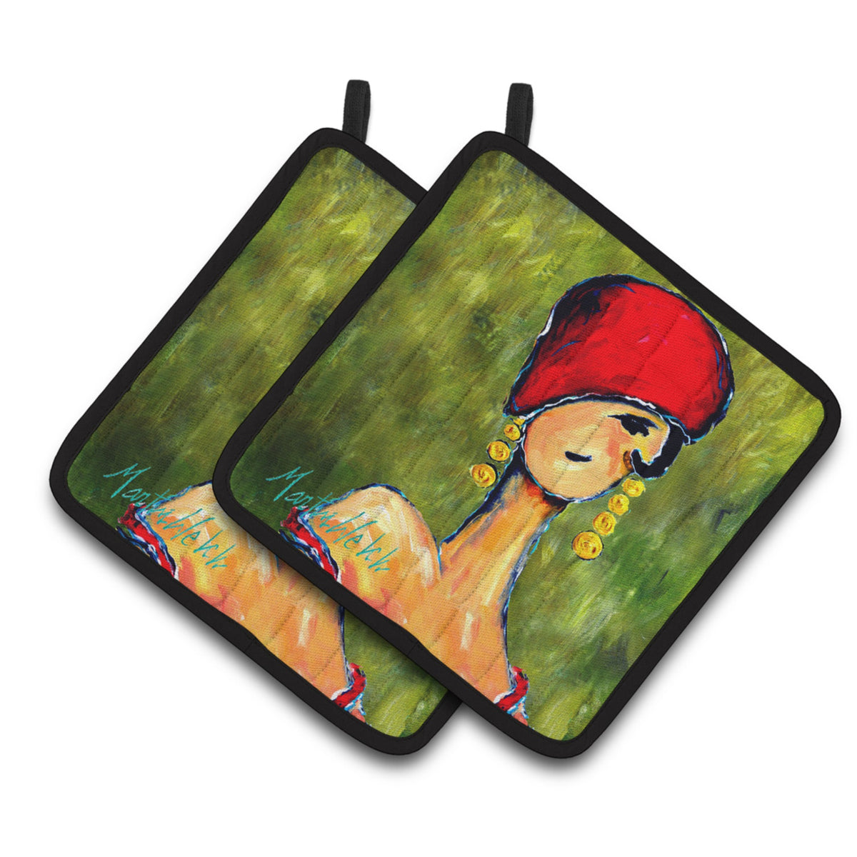 'Caroline'S Treasures Mw1301Pthd Lady Aziline Pair Of Pot Holders Potholders, Multicolor''