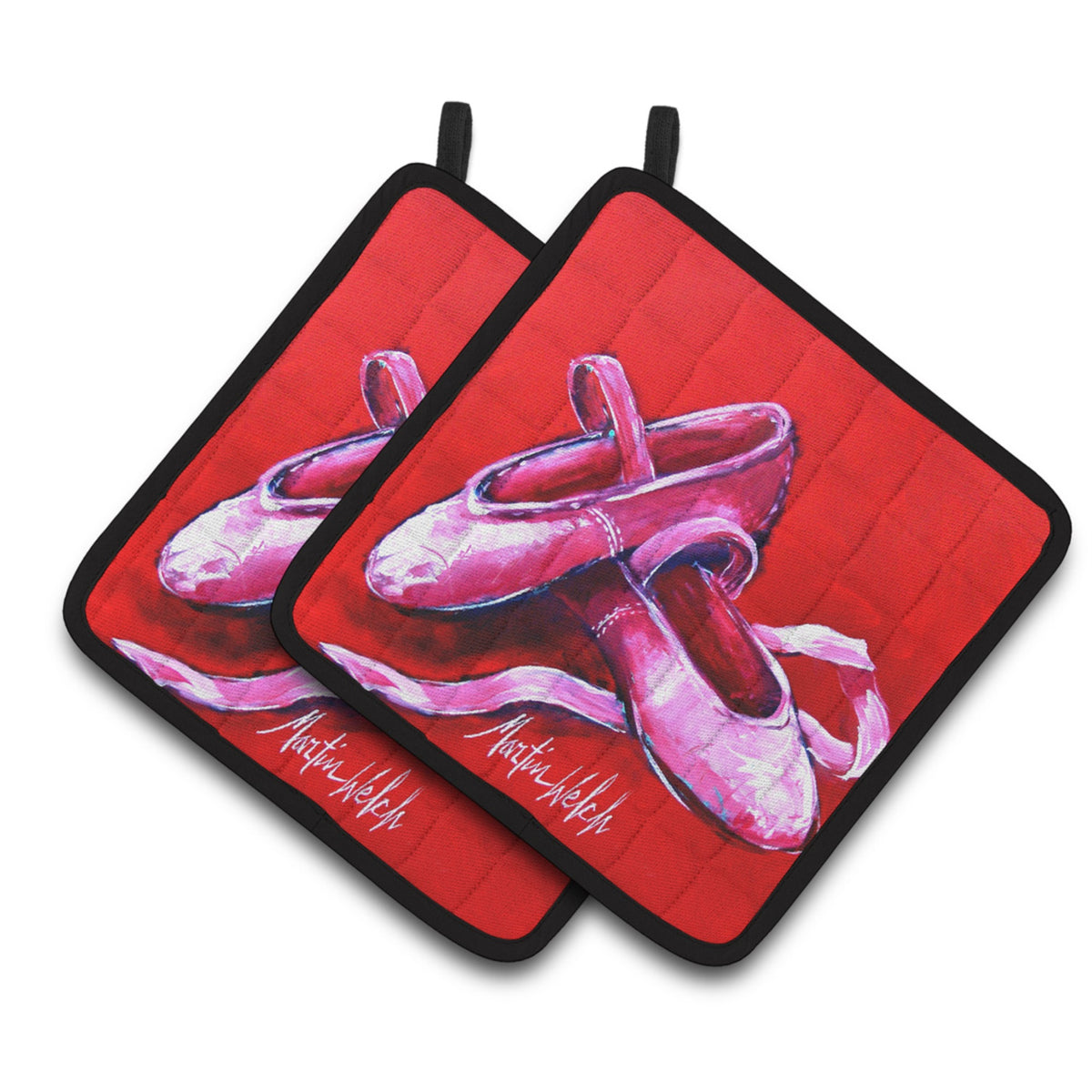 'Caroline'S Treasures Mw1306Pthd Ballet Shoes Red Pair Of Pot Holders Potholders, Multicolor''