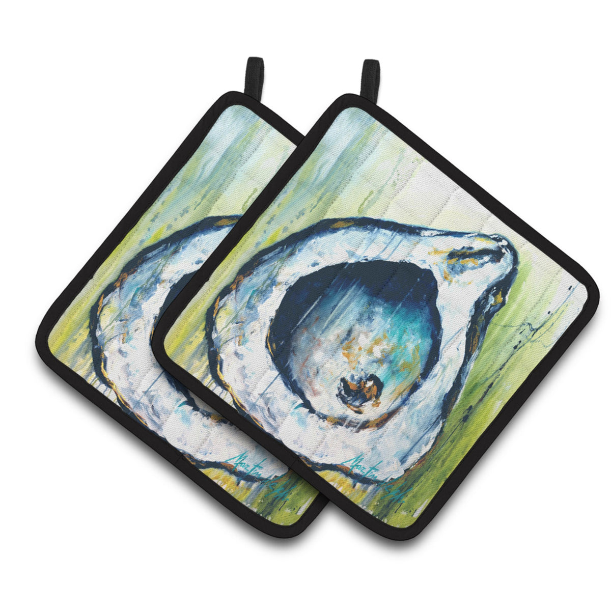 'Caroline'S Treasures Mw1308Pthd Blue Rock Oyster Pair Of Pot Holders Potholders, Multicolor''