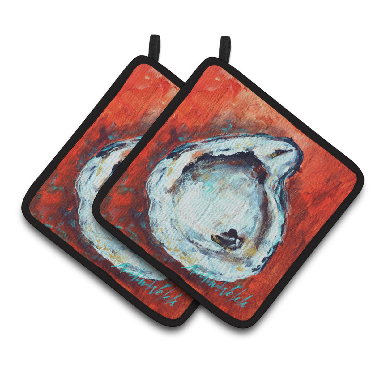 'Caroline'S Treasures Mw1321Pthd Char Broiled Oyster Pair Of Pot Holders Potholders, Multicolor''