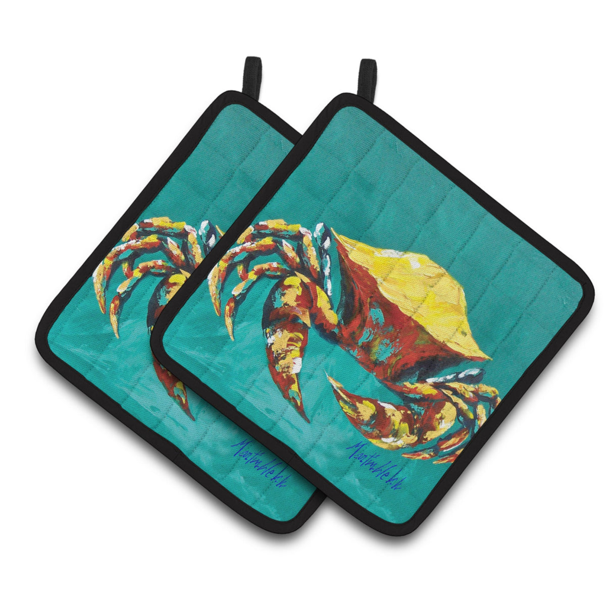 'Caroline'S Treasures Mw1322Pthd Crab Tunnel Pair Of Pot Holders Potholders, Multicolor''