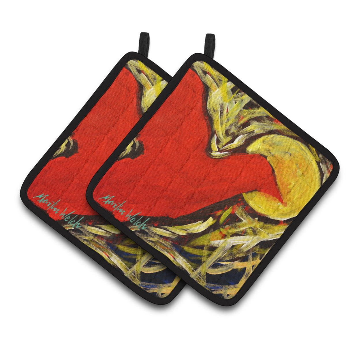 'Caroline'S Treasures Mw1323Pthd Crow At Midnight Pair Of Pot Holders Potholders, Multicolor''