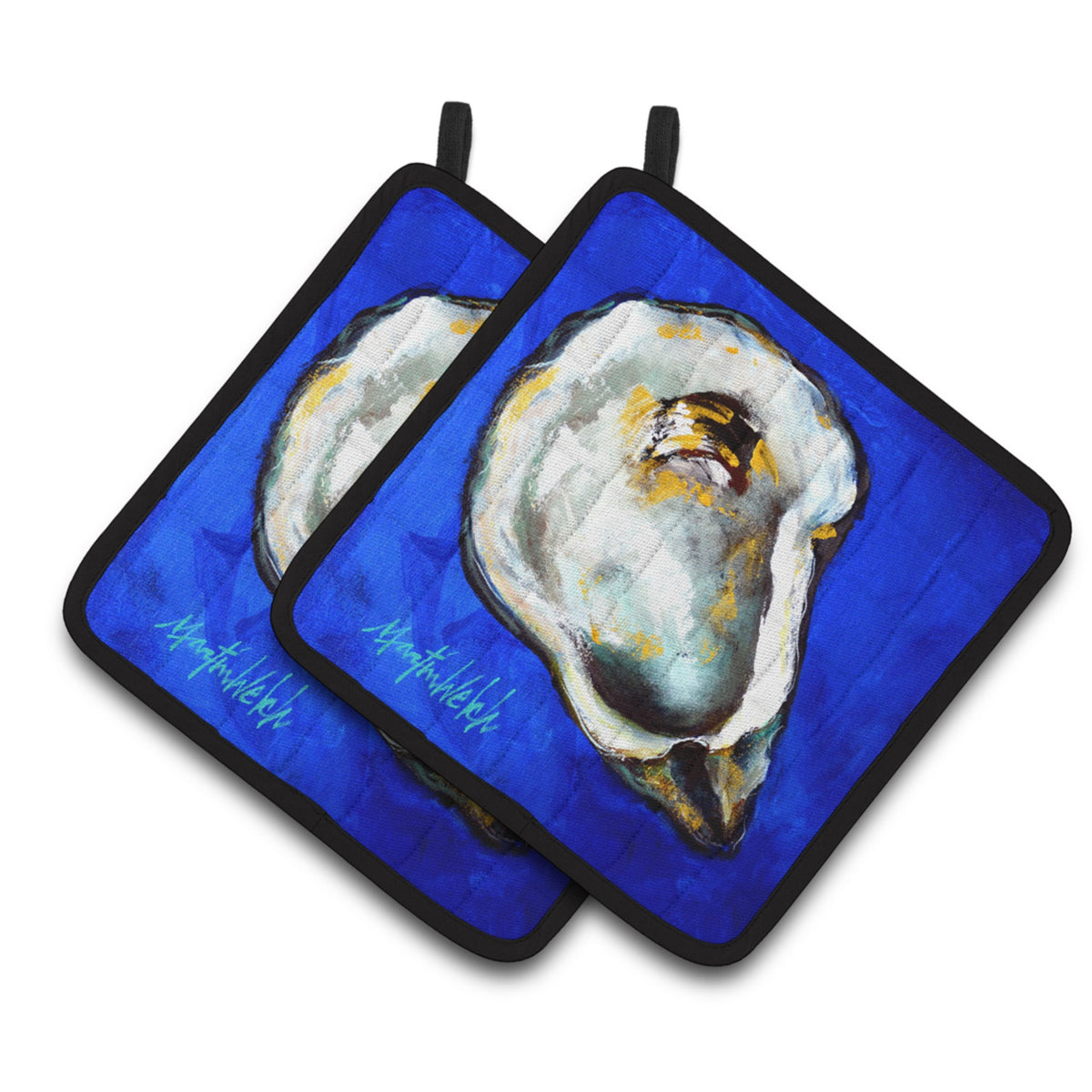 'Caroline'S Treasures Mw1329Pthd Oyster Gray Shell Pair Of Pot Holders Potholders, Multicolor''