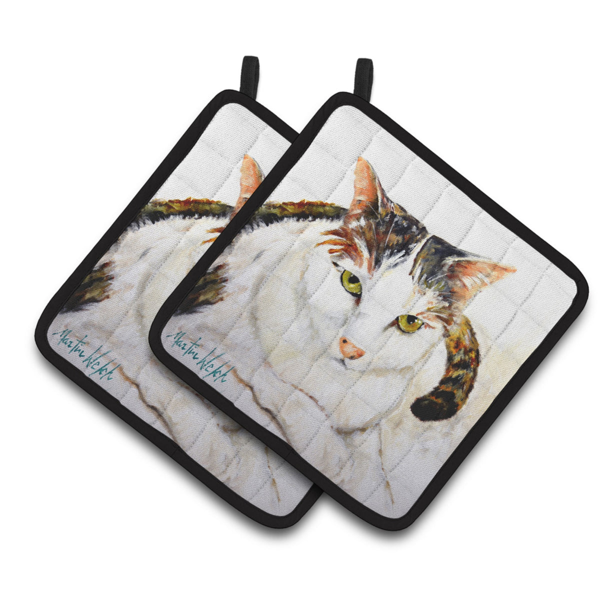 'Caroline'S Treasures Mw1334Pthd Lanie Cat Pair Of Pot Holders Potholders, Multicolor''