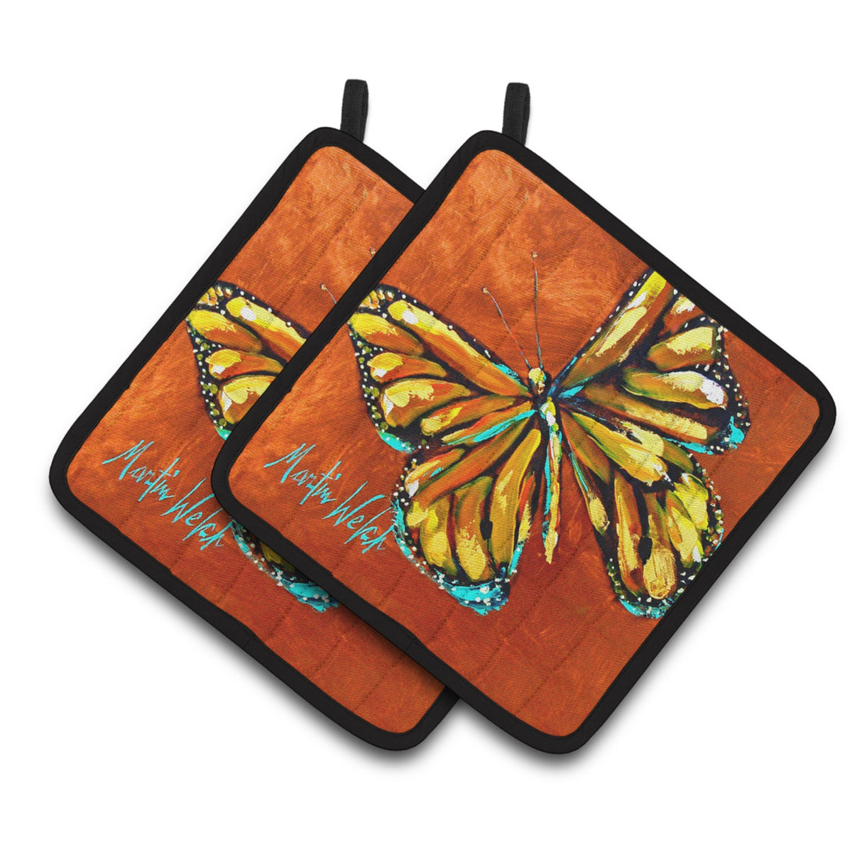 'Caroline'S Treasures Mw1339Pthd Monarch Butterfly Pair Of Pot Holders Potholders, Multicolor''