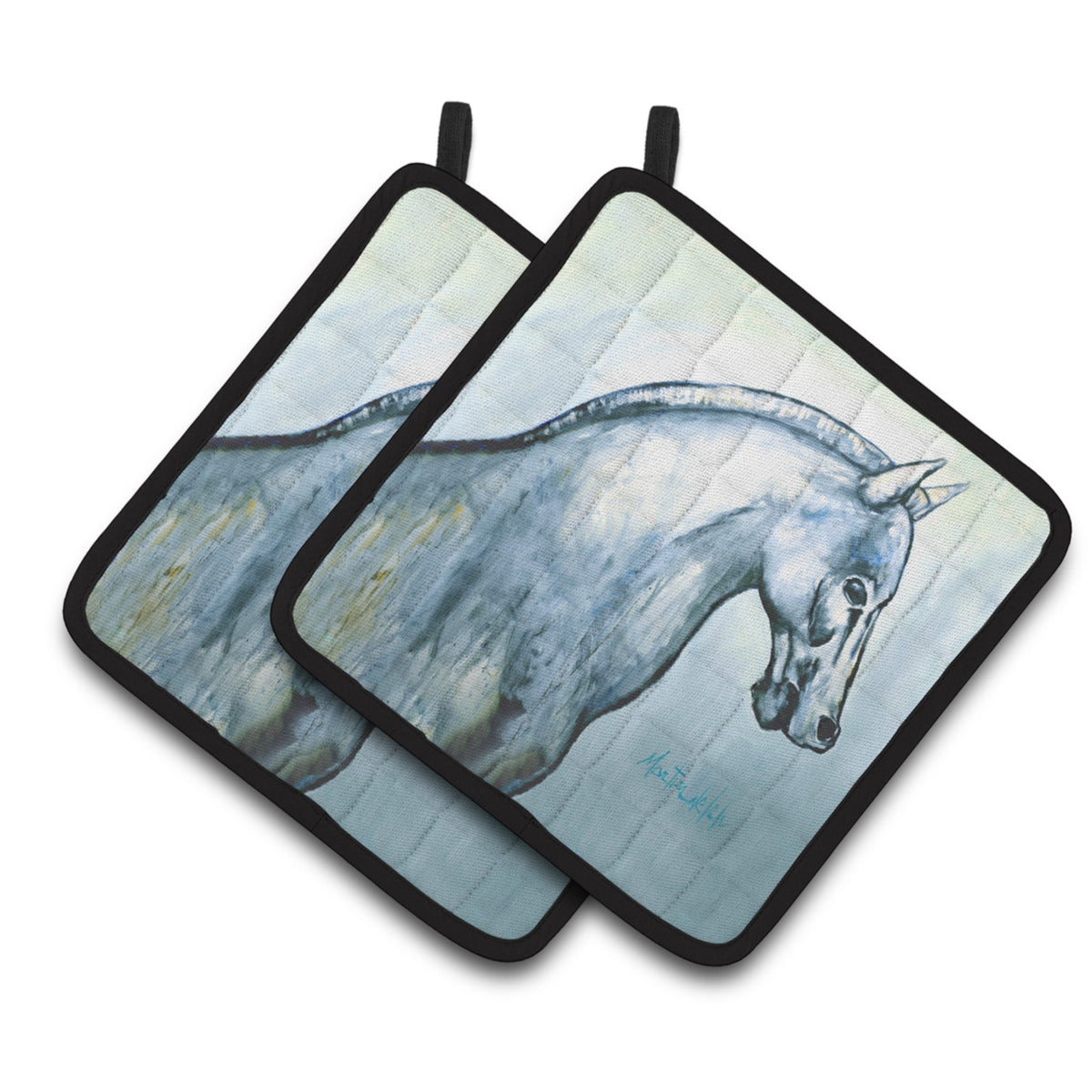 'Caroline'S Treasures Mw1342Pthd Noble Horse Pair Of Pot Holders Potholders, Multicolor''