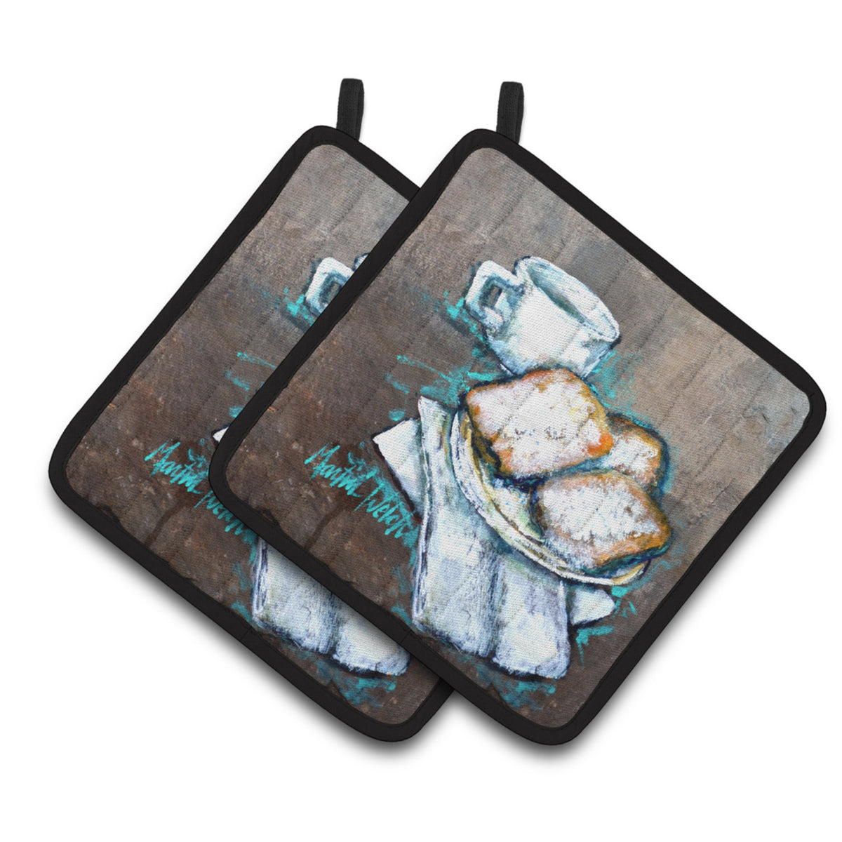 'Caroline'S Treasures Mw1344Pthd Beignets Piping Hot Pair Of Pot Holders Potholders, Multicolor''