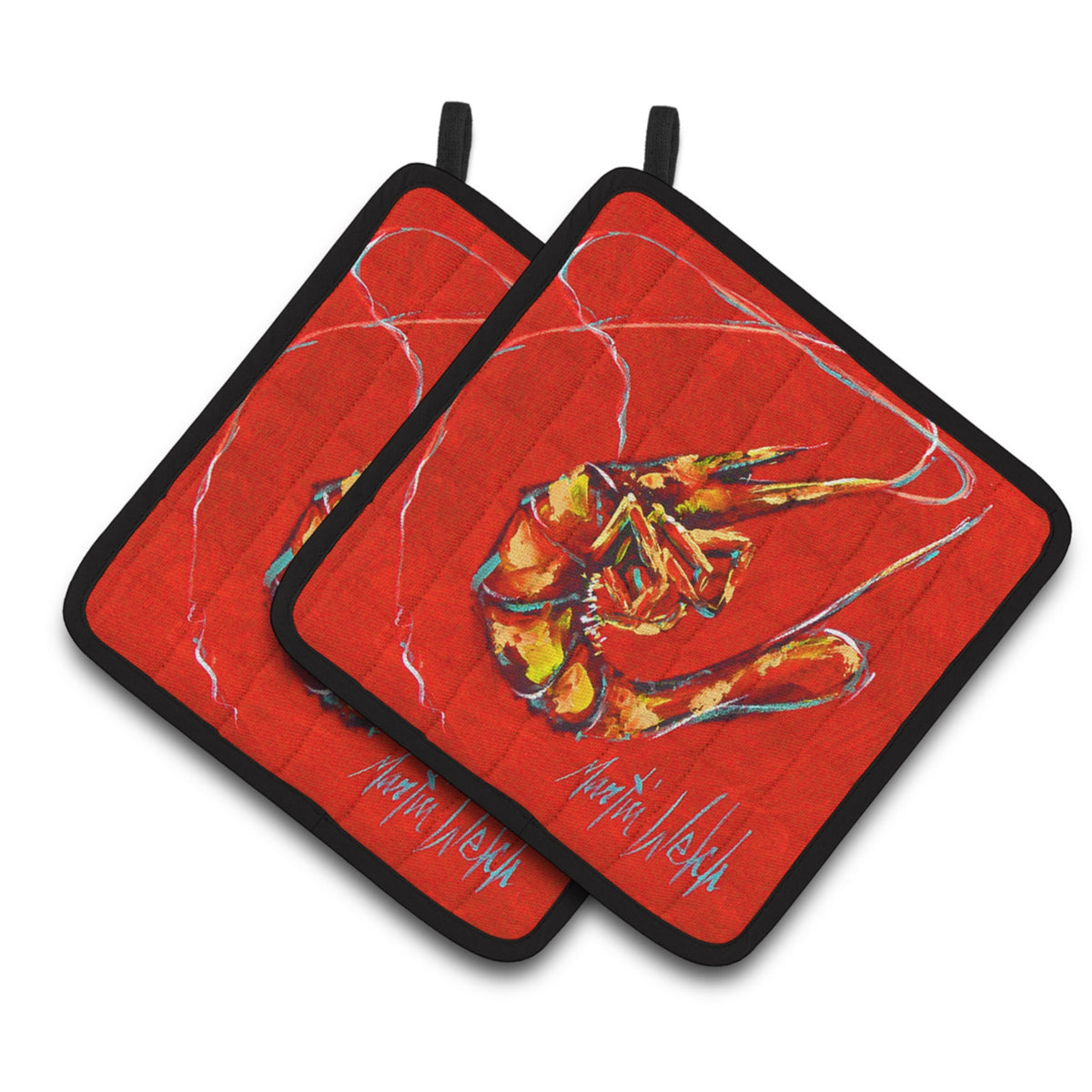 'Caroline'S Treasures Mw1347Pthd Red Shrimp Pair Of Pot Holders Potholders, Multicolor''