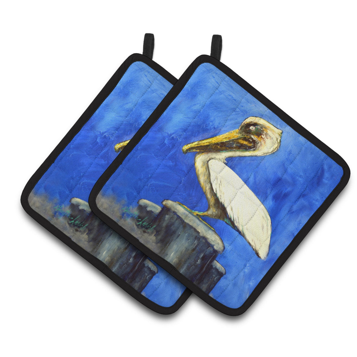 'Caroline'S Treasures Mw1352Pthd Pelican Texas Pete Pair Of Pot Holders Potholders, Multicolor''