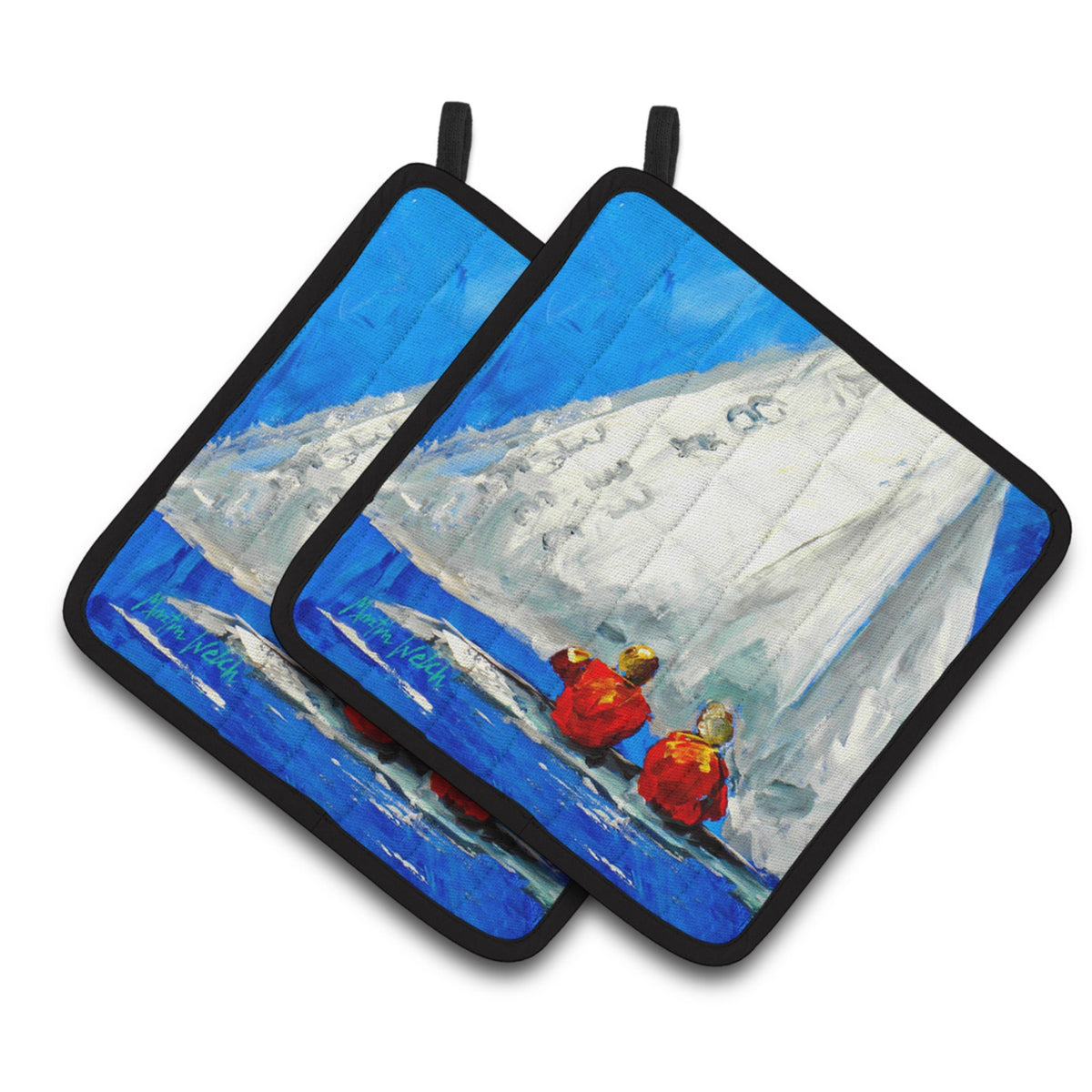 'Caroline'S Treasures Mw1360Pthd Sailboat Two'S Company Pair Of Pot Holders Potholders, Multicolor''