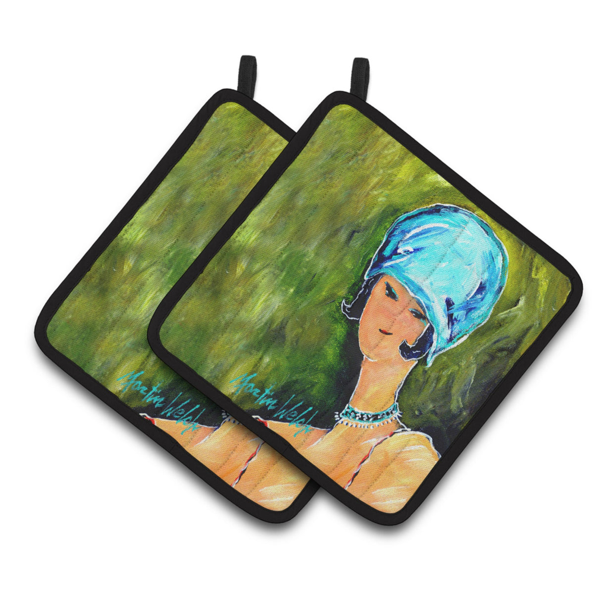 'Caroline'S Treasures Mw1363Pthd Young Voncile Still In High School Pair Of Pot Holders Potholders, Multicolor''