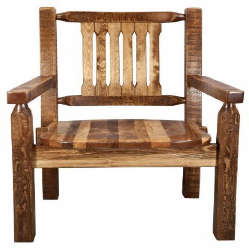 Homestead Collection Captain'S Chair, Stain & Clear Lacquer Finish W/ Ergonomic Wooden Seat