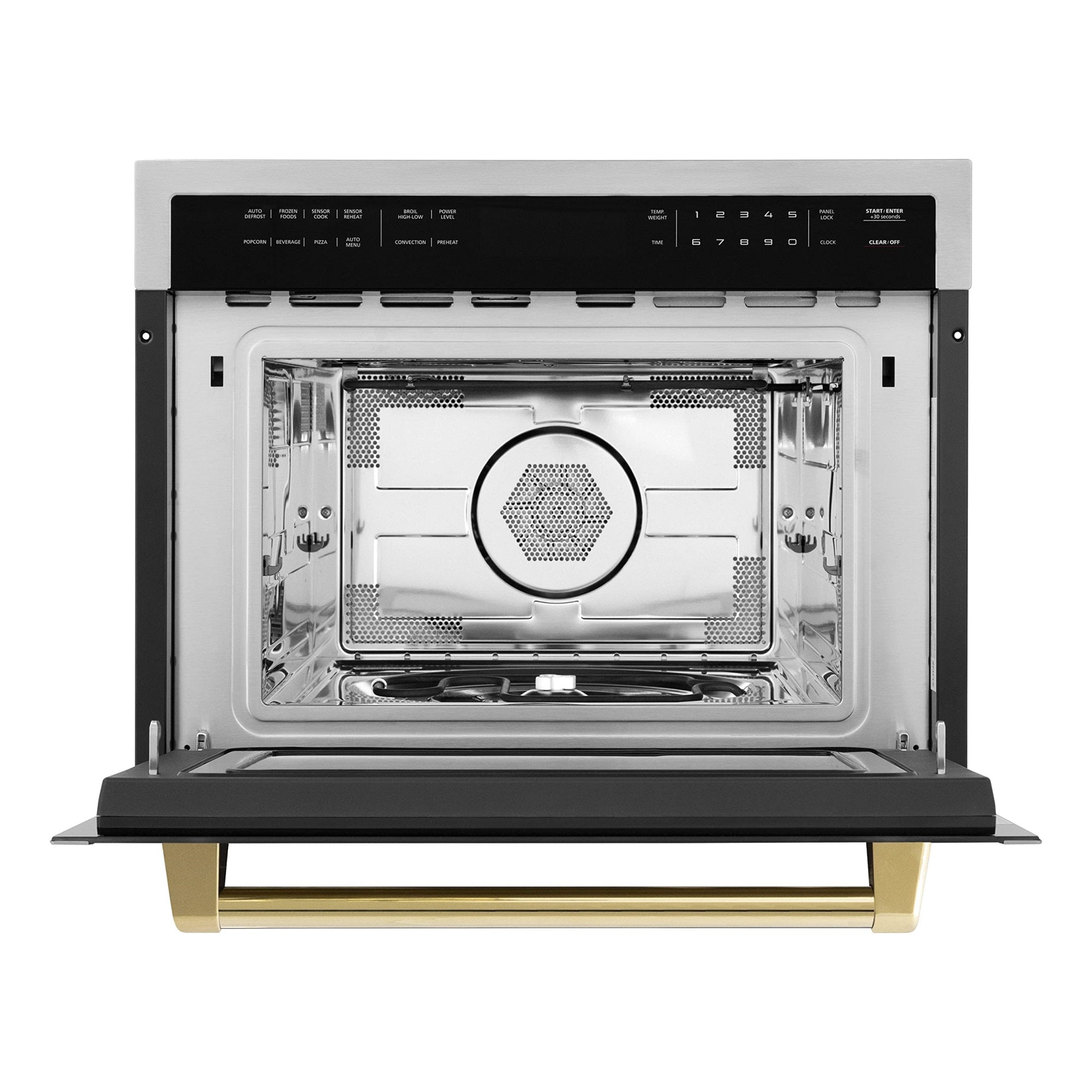 ZLINE Autograph Edition 24'' 1.6 cu ft. Built-in Convection Microwave Oven in Stainless Steel and Gold Accents