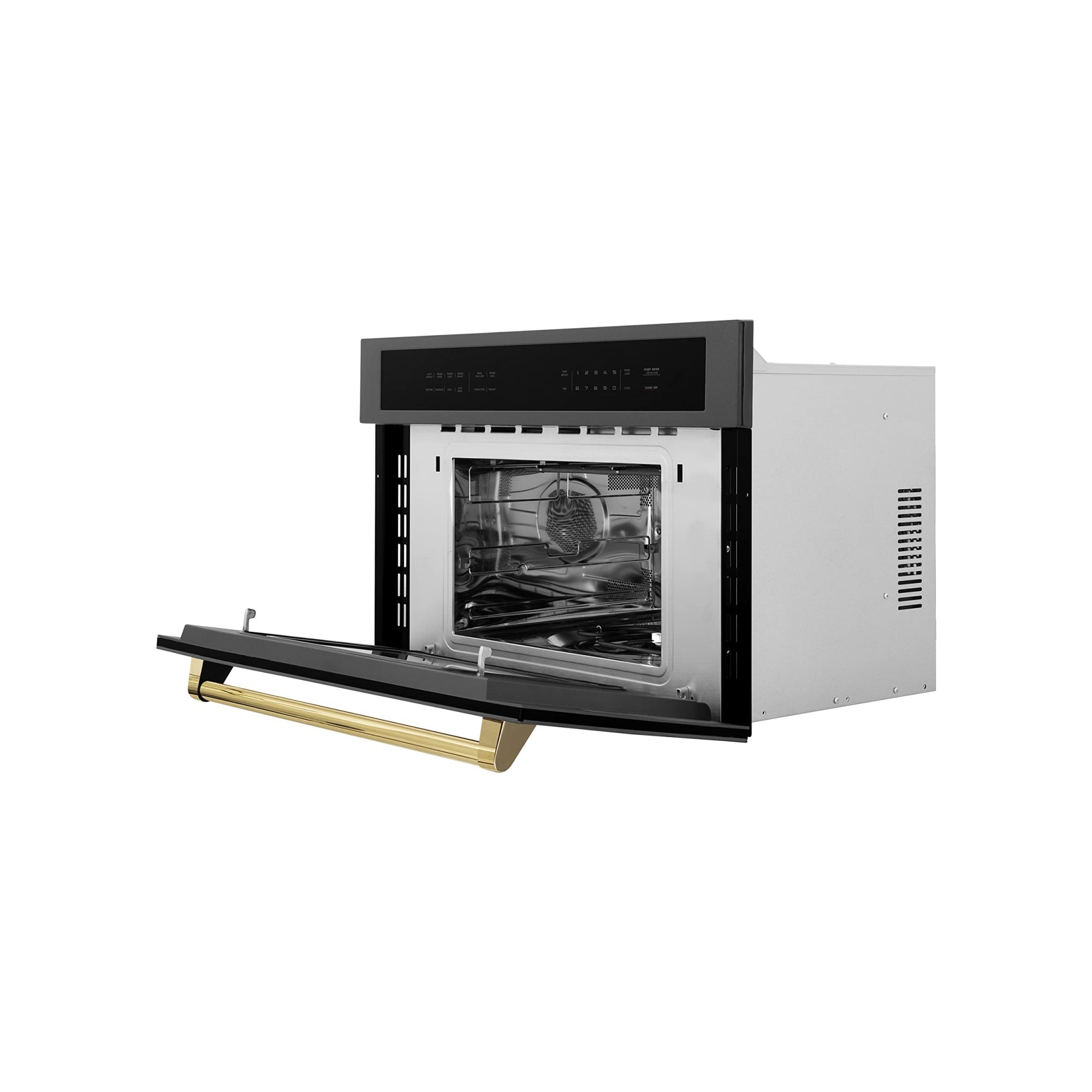 ZLINE Autograph Edition 30'' 1.6 cu ft. Built-in Convection Microwave Oven in Black Stainless Steel and Gold Accents