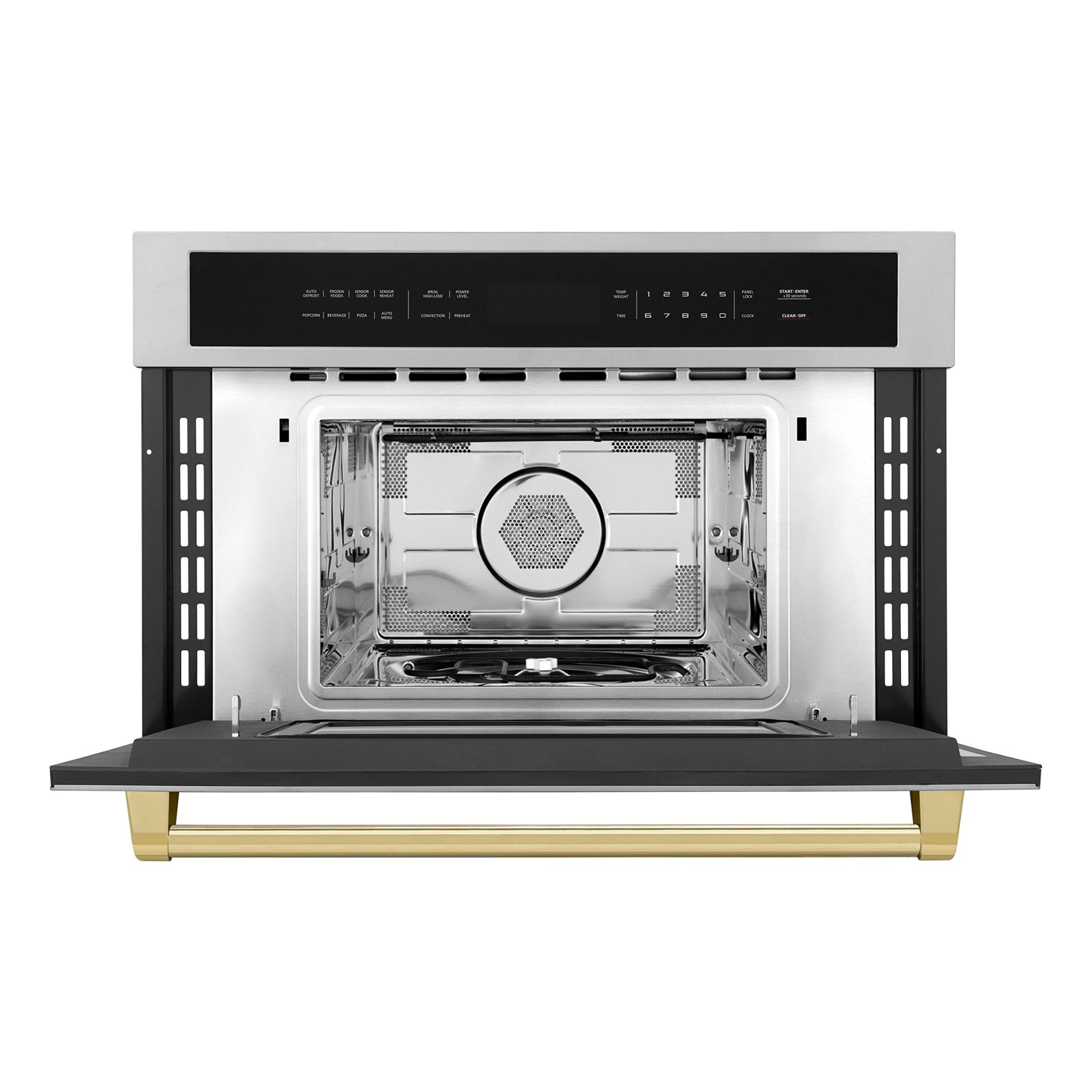 ZLINE Autograph Edition 30'' 1.6 cu ft. Built-in Convection Microwave Oven in Stainless Steel and Gold Accents