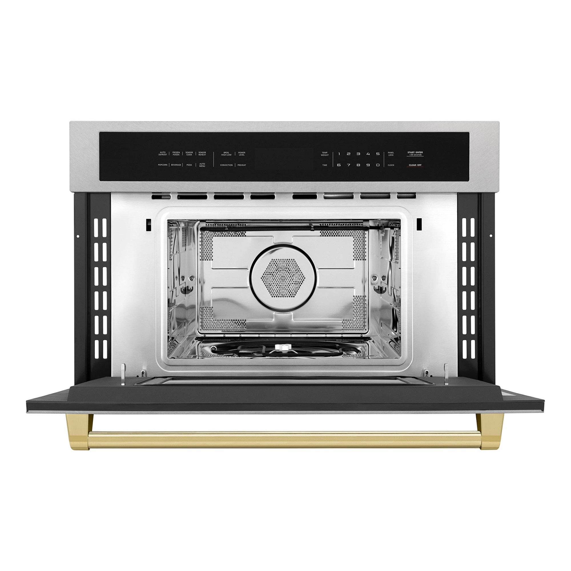 ZLINE Autograph Edition 30'' 1.6 cu ft. Built-in Convection Microwave Oven in Fingerprint Resistant Stainless Steel and Gold Accents