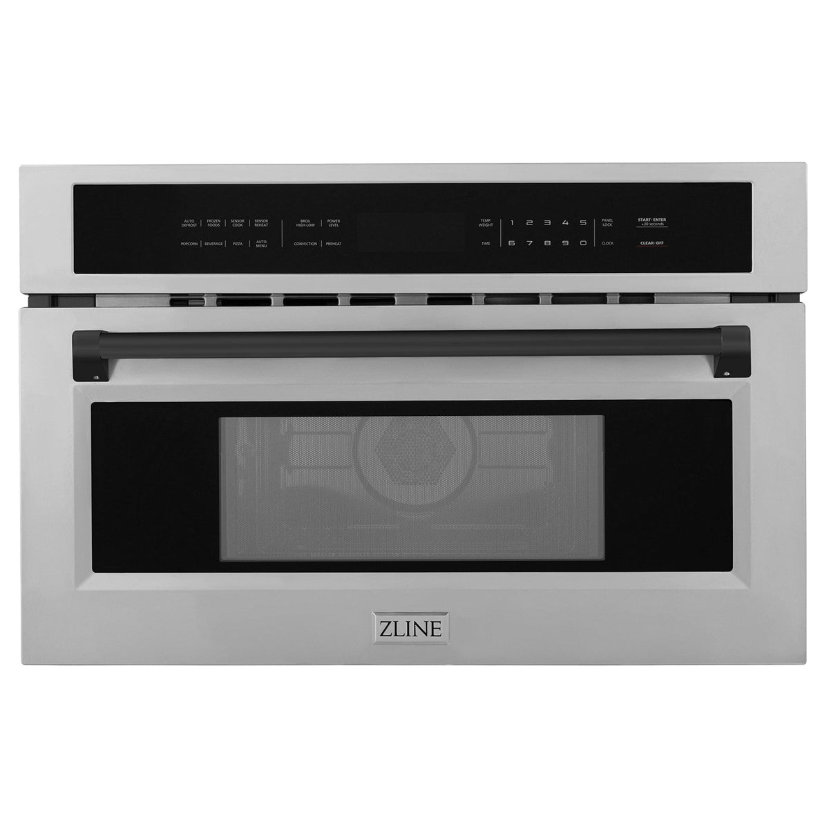 Zline Autograph Edition 30'' 1.6 Cu Ft. Built-In Convection Microwave Oven In Fingerprint Resistant Stainless Steel And Matte Bl
