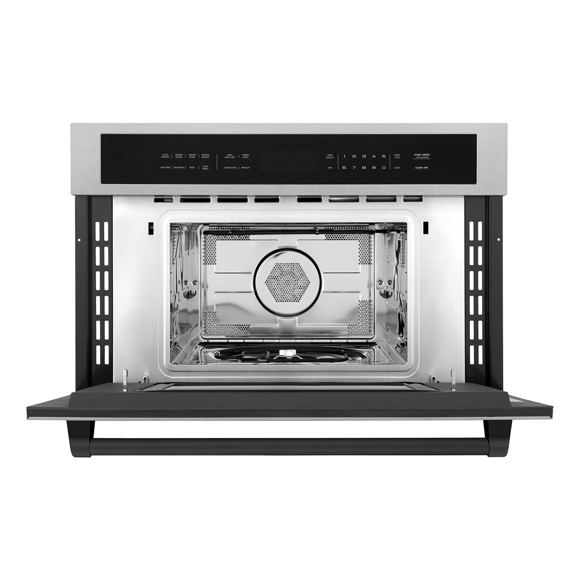 ZLINE Autograph Edition 30'' 1.6 cu ft. Built-in Convection Microwave Oven in Fingerprint Resistant Stainless Steel and Matte Black Accents