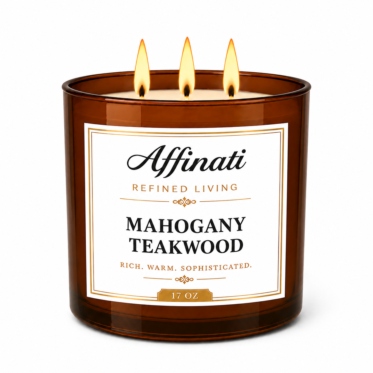 Mahogany Teakwood 3-Wick Candle