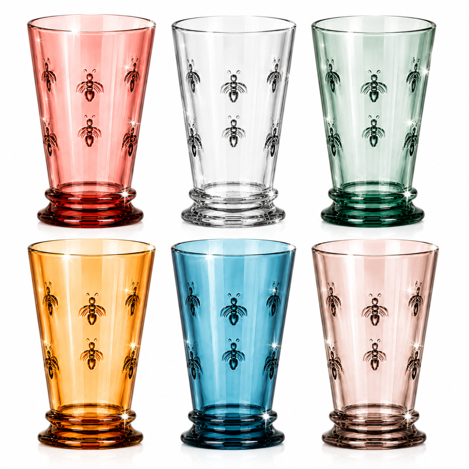 Tonal Highball Bee Glassware, Set of 6