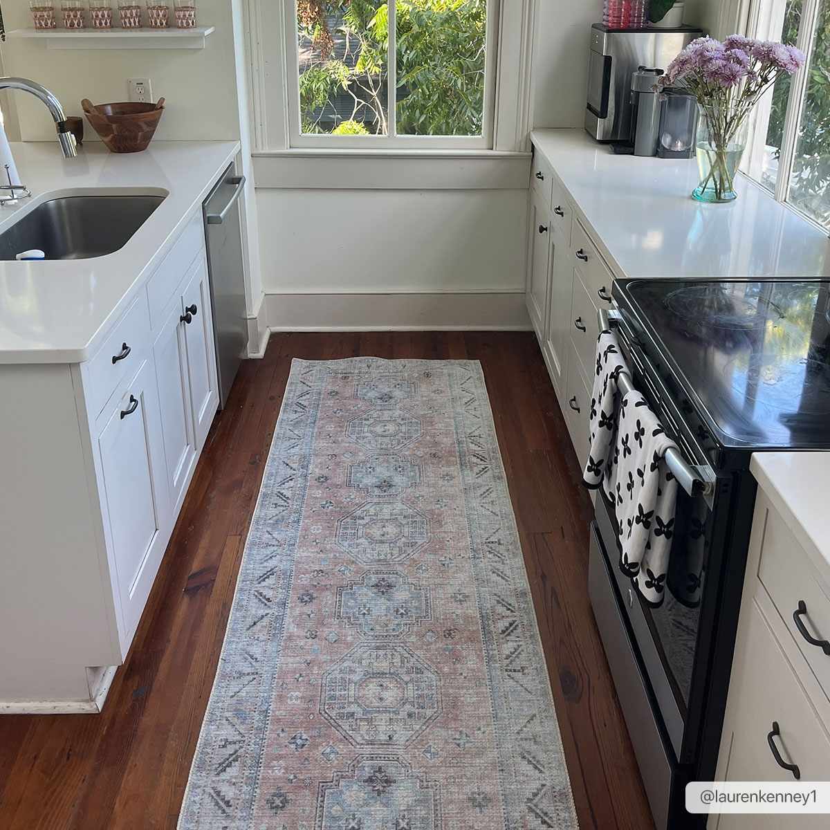 Morcott Peach Washable Runner Rug