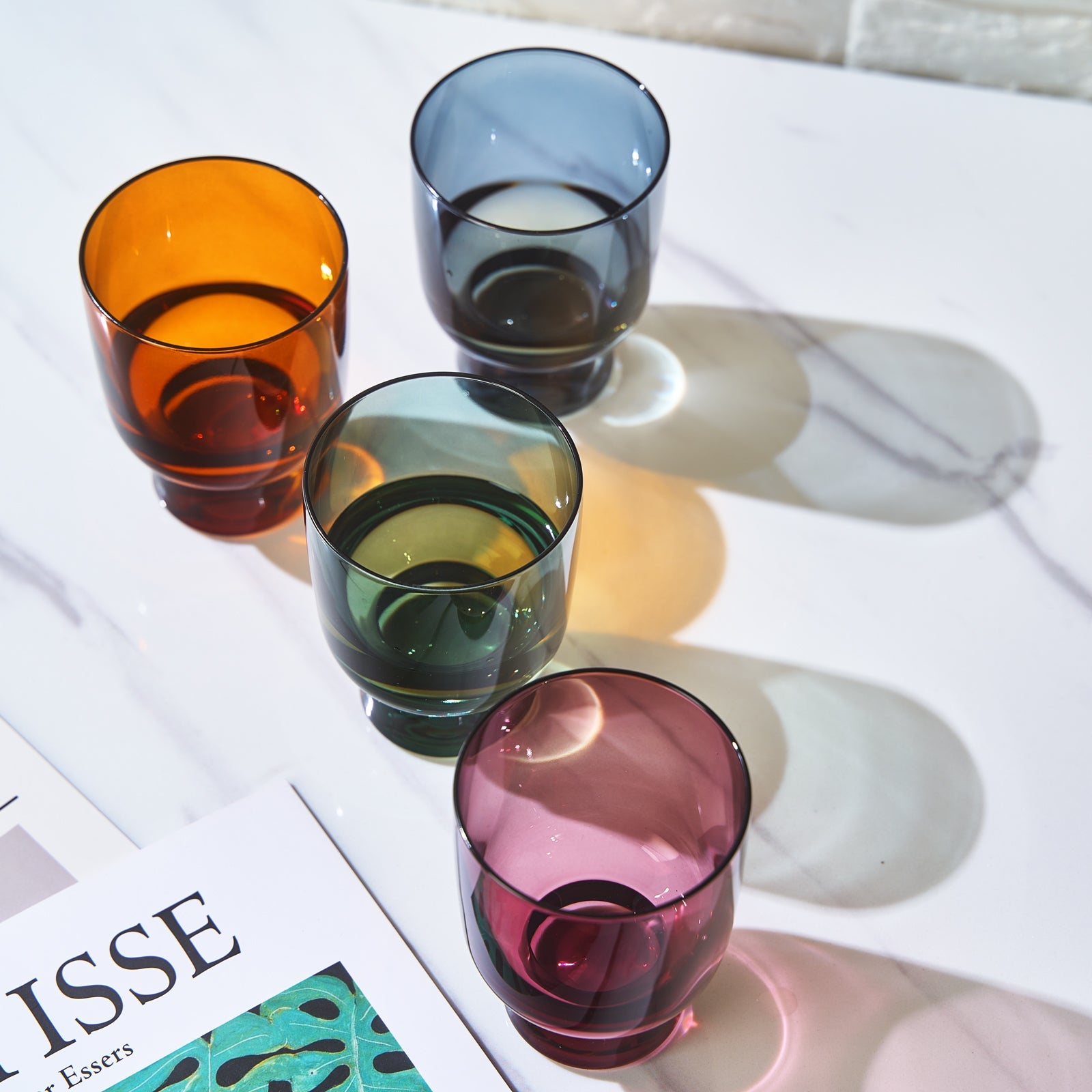Tonal Lowball Cocktail Glassware, Set of 4