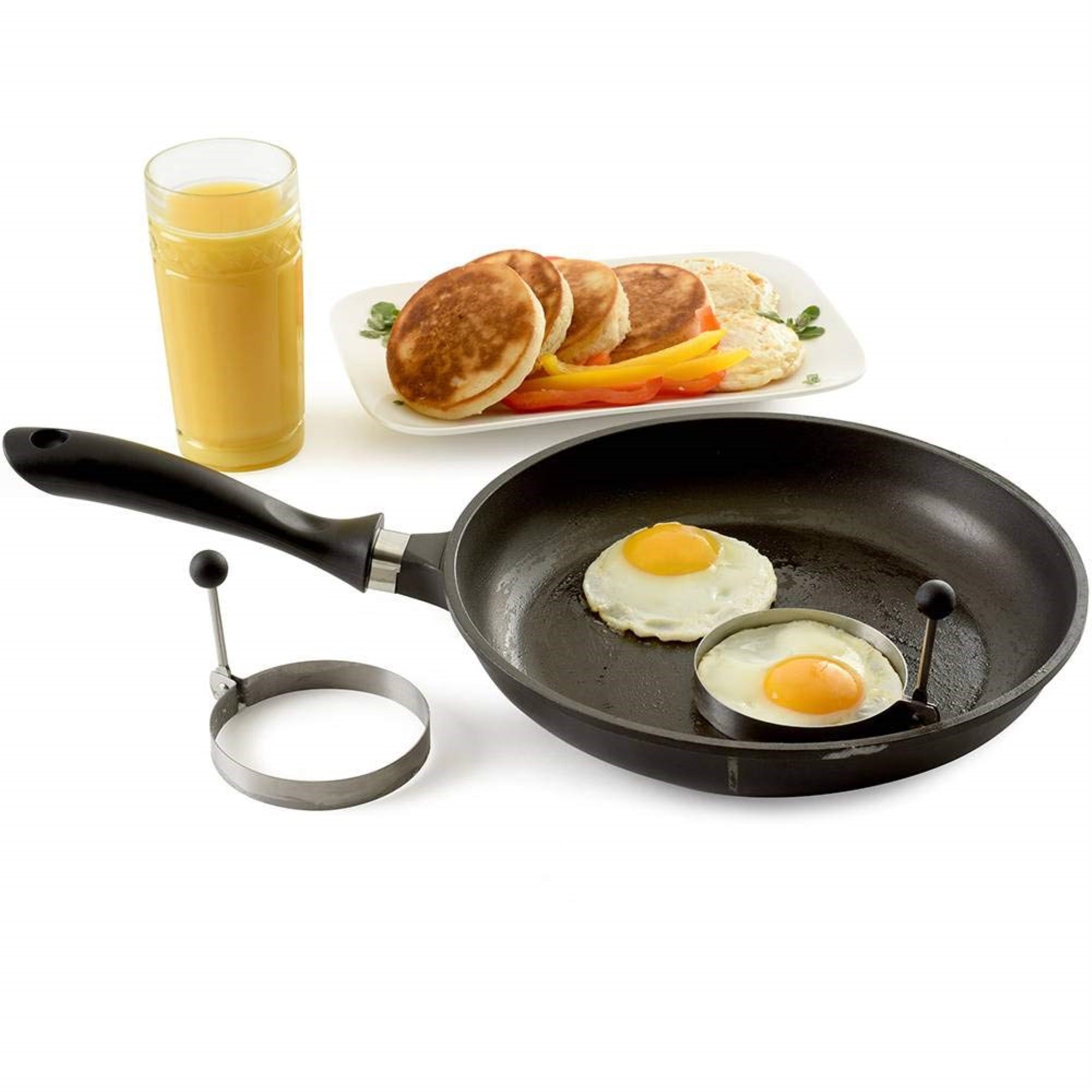 Norpro Stainless Steel Round Egg/Pancake Rings, 3.75, Silver